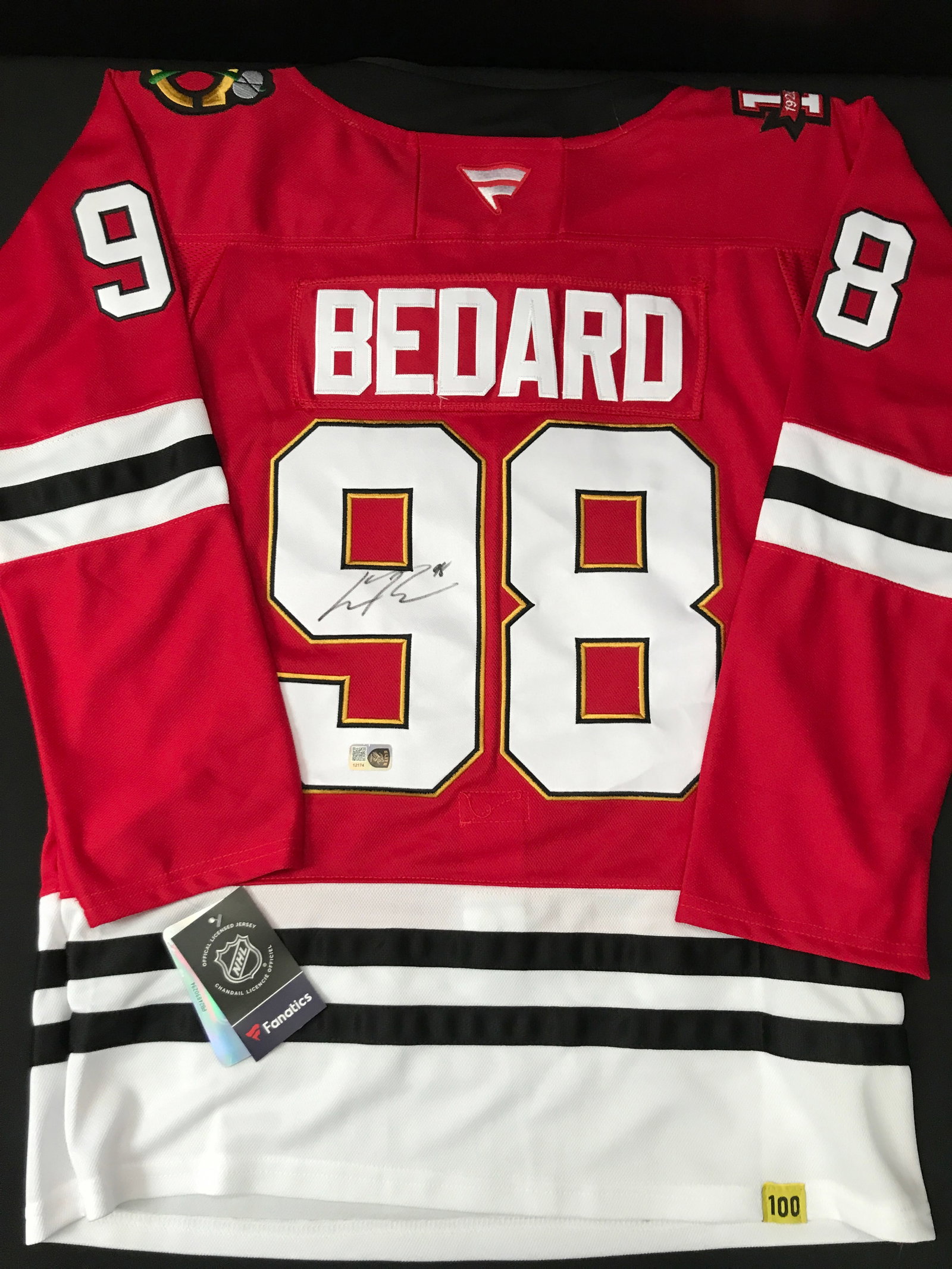 CONNOR BEDARD SIGNED CHICAGO BLACKHAWKS CUSTOM JERSEY - ELITE COA: Prices are in Canadian dollars