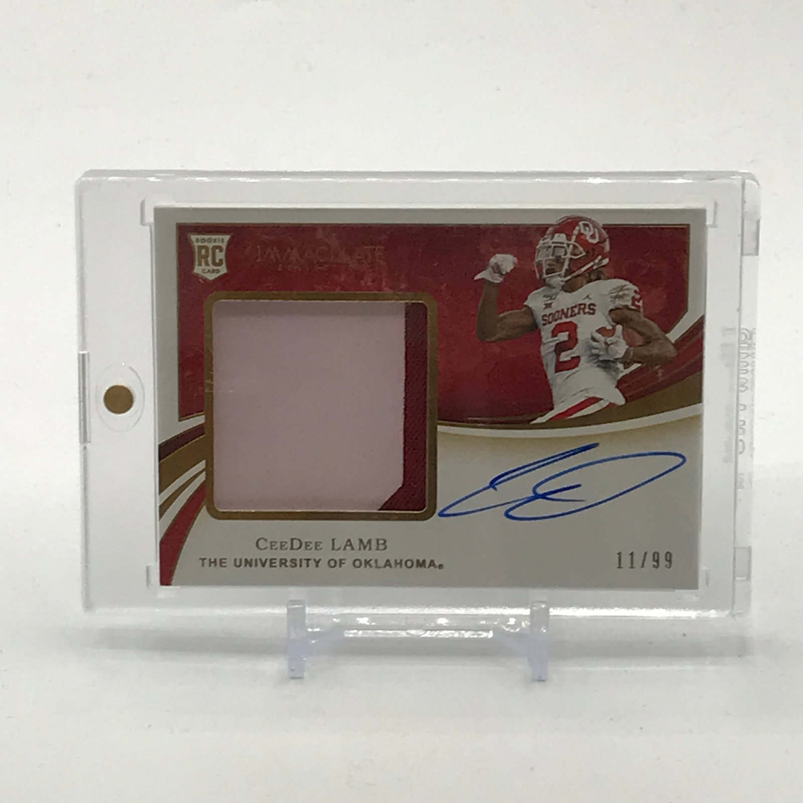 2020 PANINI IMMACULATE COLLECTION CEEDEE LAMB SIGNED PATCH ROOKIE TRADING CARD 11/99 (1 of 2)