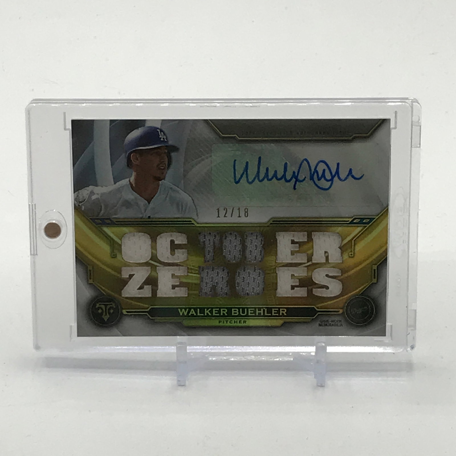 WALKER BUEHLER SIGNED OCTOBER ZEROES PATCH TRADING CARD 12/18 (1 of 2)