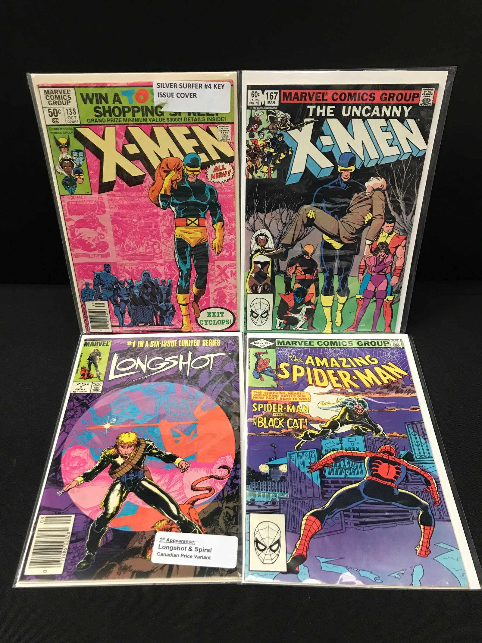 LOT OF 4 MARVEL COMICS - VARIOUS TITLES: Prices are in Canadian dollars