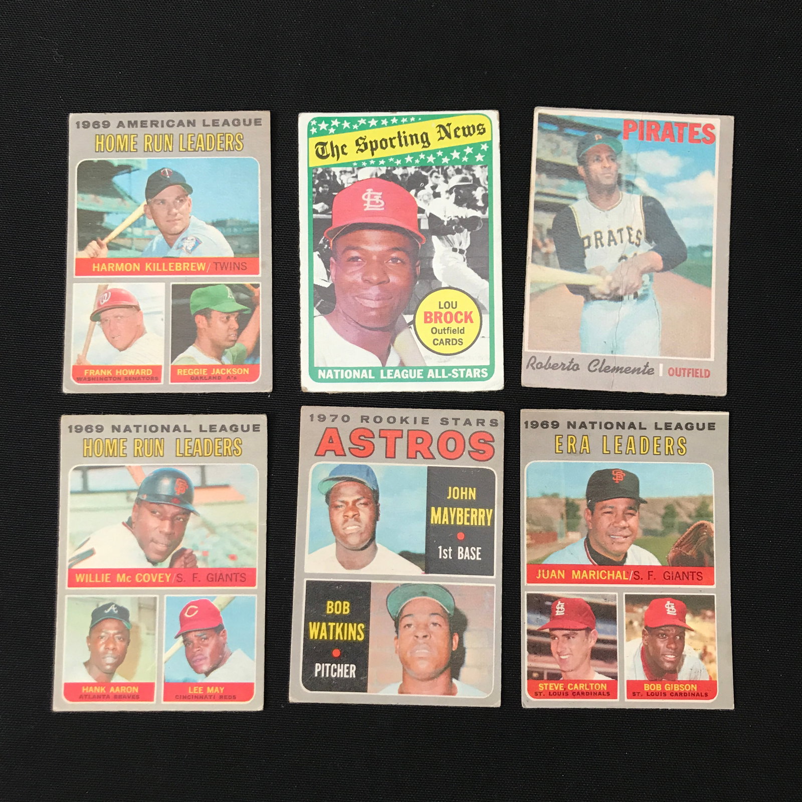 LOT OF 6 1969/70 BASEBALL TRADING CARDS SEMI STARS (1 of 1)