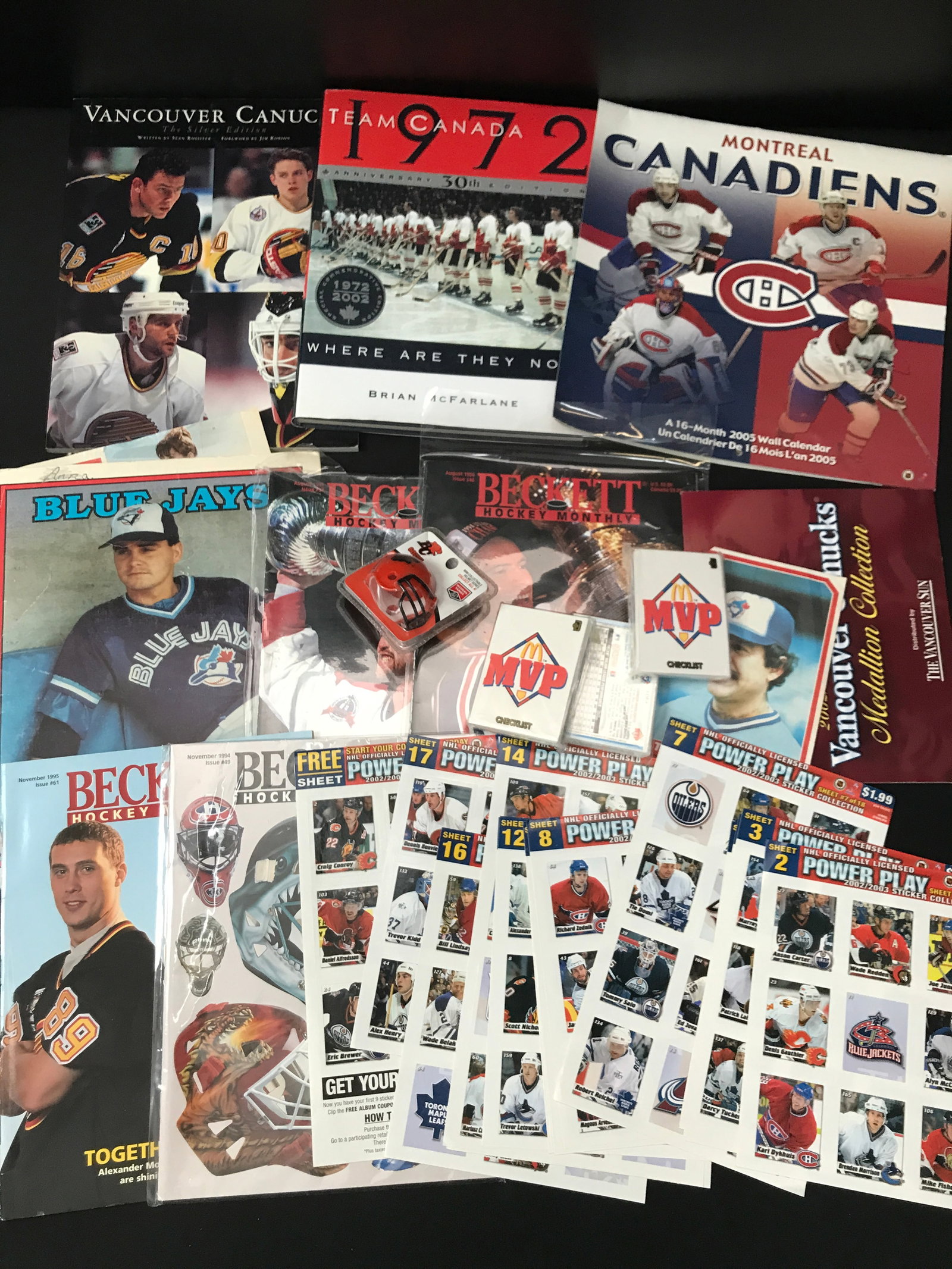LOT OF HOCKEY MEMORABILIA: Prices are in Canadian dollars