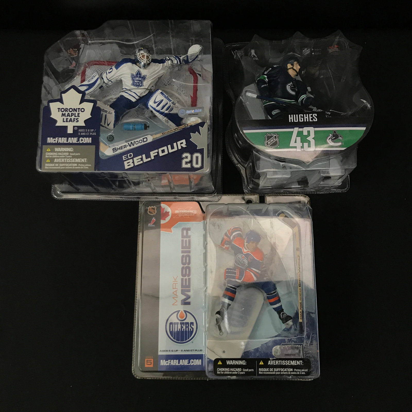 3 MCFARLANE ACTION FIGURES IN ORIGINAL PACKAGING: Prices are in Canadian dollars