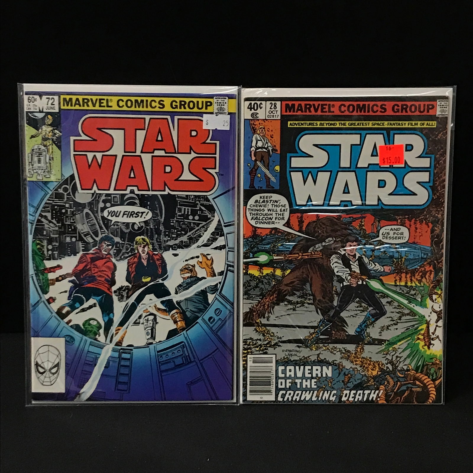 LOT OF 2 STAR WARS COMICS - MARVEL COMICS: Prices are in Canadian dollars