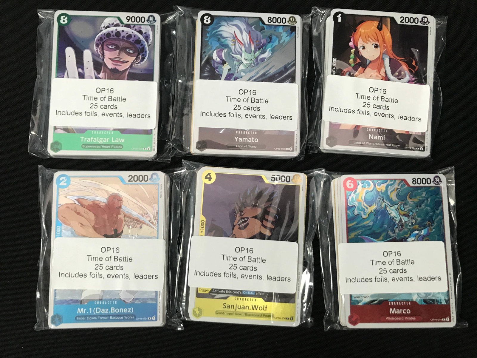 LOT OF 150 ONE PIECE OP16 TCG TRADING CARDS - INCLUDING FOILS: Prices are in Canadian dollars