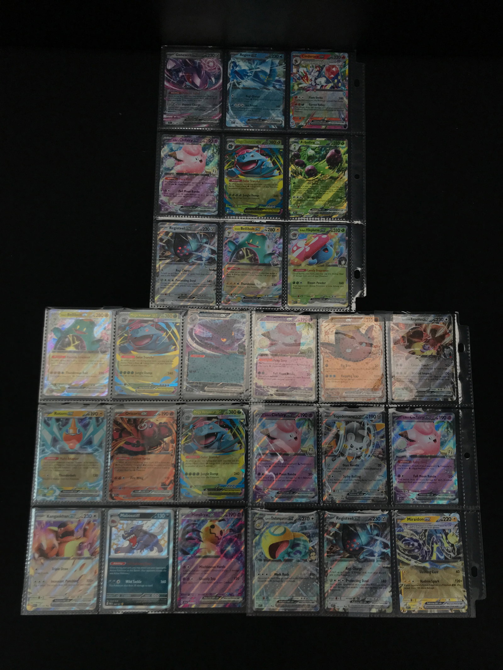 3 BINDER SLEEVES OF POKEMON TCG TRADING CARDS - ALL EX'S: Prices are in Canadian dollars
