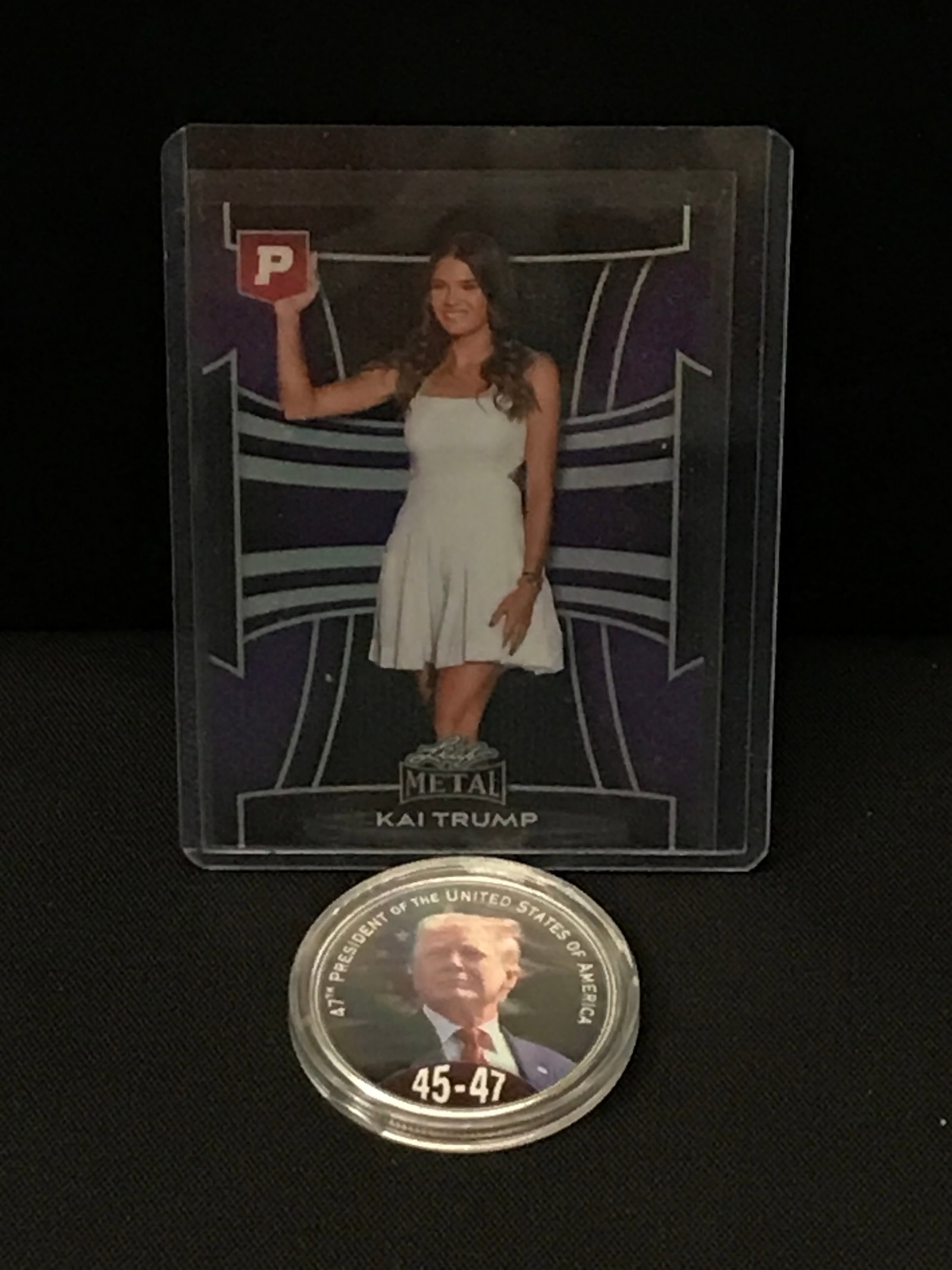 LEAF METAL KAI TRUMP 1 OF 1 TRADING CARD AND DONALD TRUMP COIN: Prices are in Canadian dollars