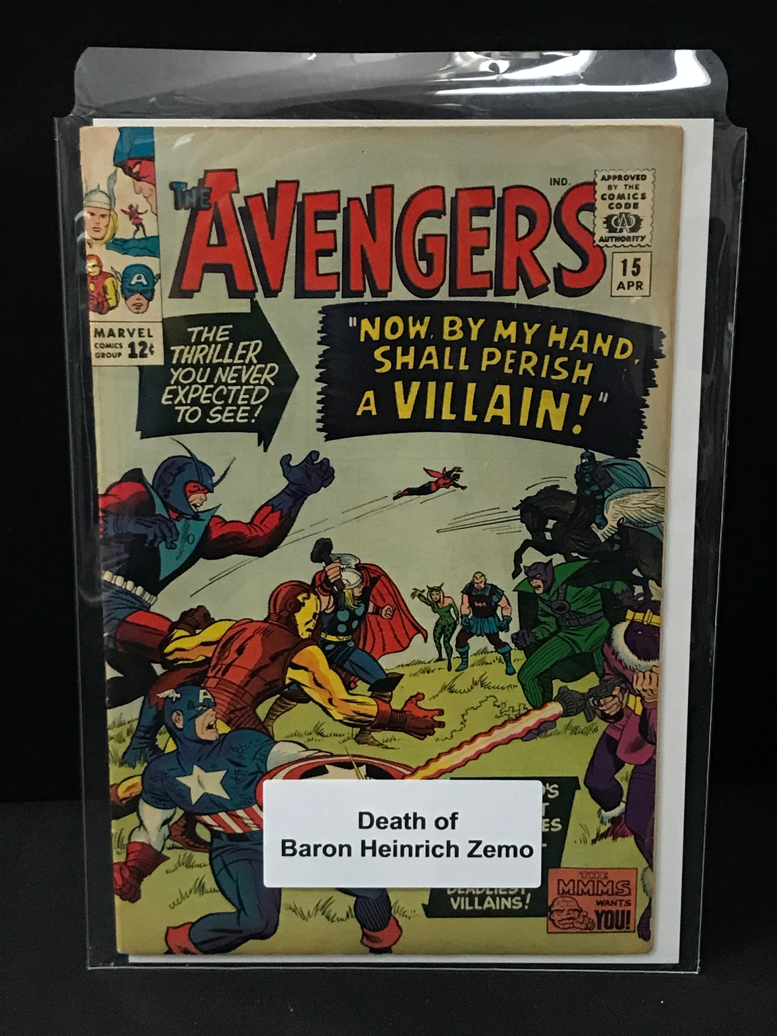 THE AVENGERS #15 DEATH OF BARON HEINRICH ZEMO - MARVEL COMICS: Prices are in Canadian dollars