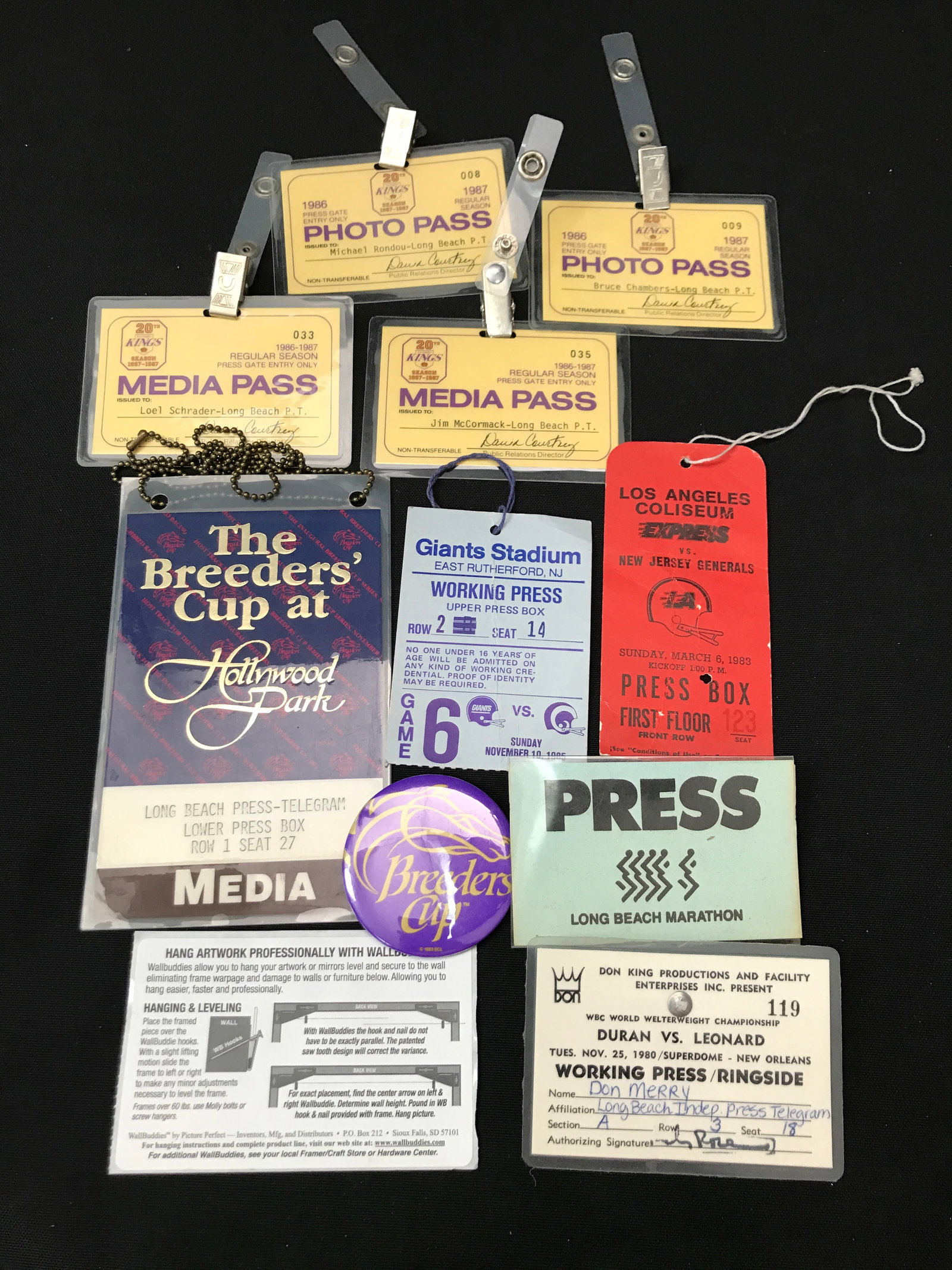 LOT OF VINTAGE MEDIA PRESS BADGES: Prices are in Canadian dollars