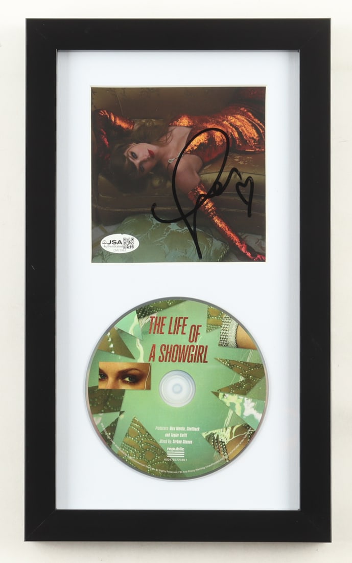 TAYLOR SWIFT SIGNED AND FRAMED CD SLEEVE PRESENTATION PIECE - JSA COA: Prices are in Canadian dollars