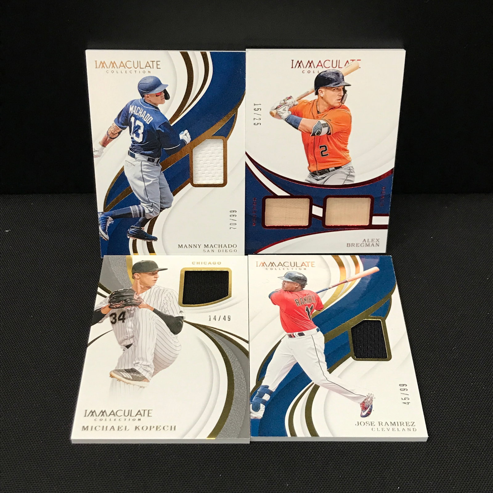 LOT OF 4 PANINI IMMACULATE BASEBALL PATCH TRADING CARDS: Prices are in Canadian dollars