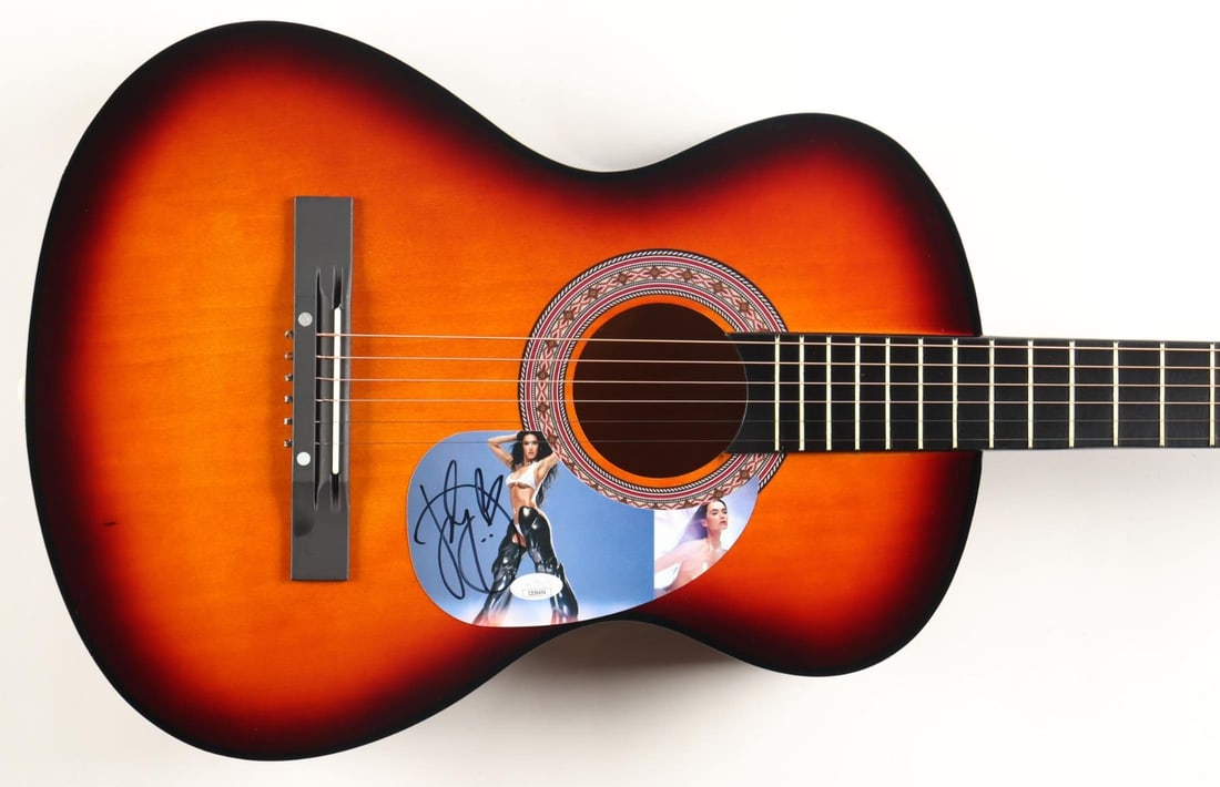 KATY PERRY SIGNED ACOUSTIC GUITAR - JSA COA: Prices are in Canadian dollars