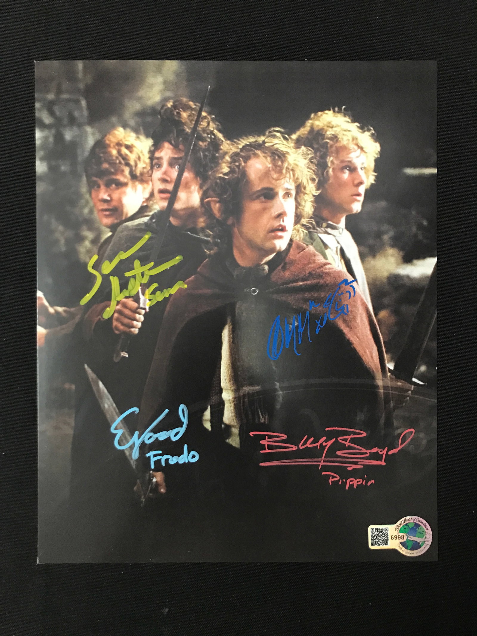 QUAD SIGNED L.O.T.R 8X10 ASTIN, WOOD, BOYD & MONAGHAN - WWOC COA: Prices are in Canadian dollars