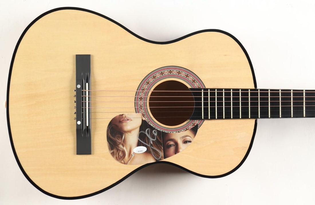 JENNIFER LOPEZ SIGNED ACOUSTIC GUITAR - JSA COA: Prices are in Canadian dollars