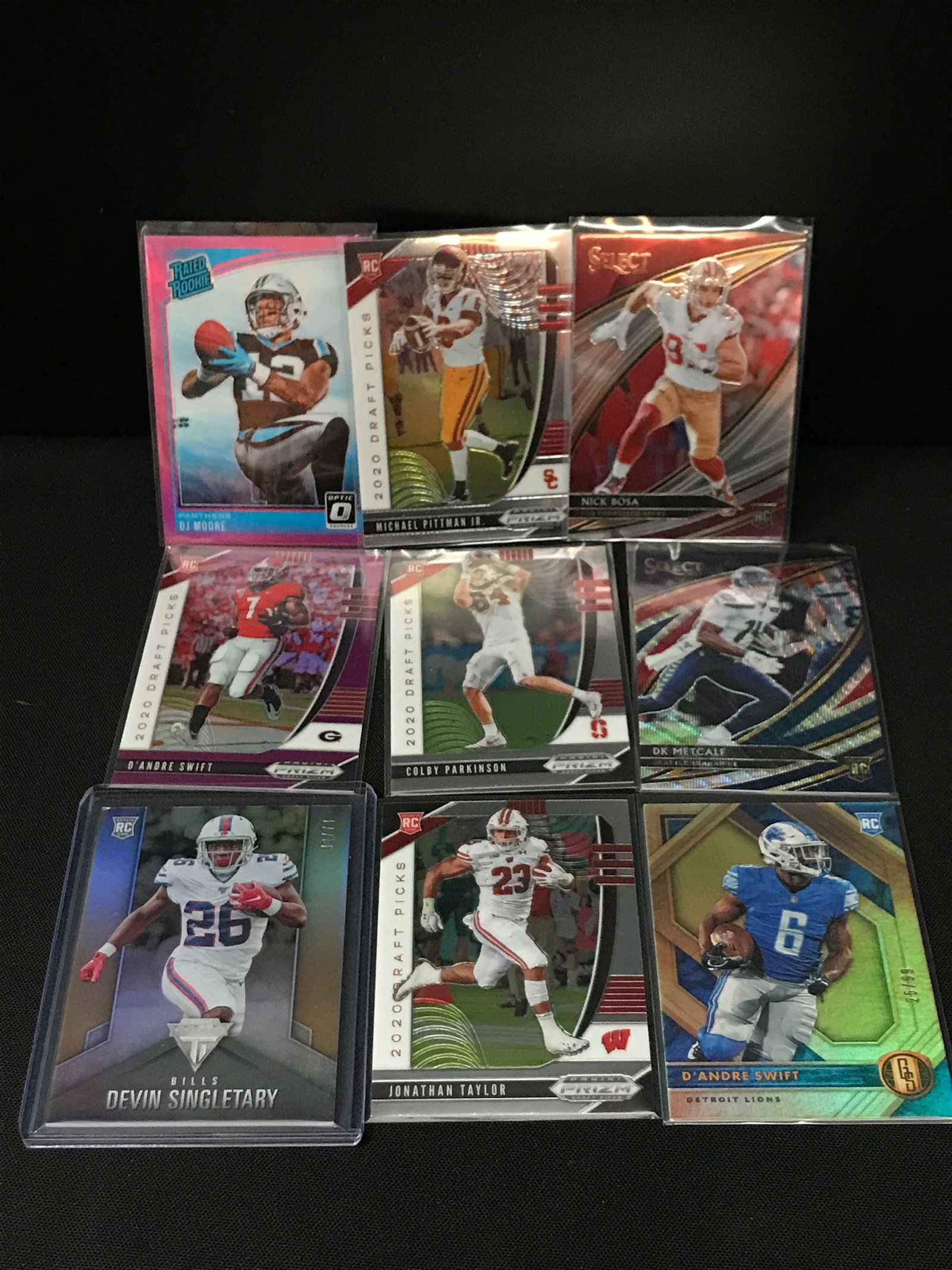 LOT OF 9 NFL FOOTBALL STAR ROOKIE CARDS: Prices are in Canadian dollars
