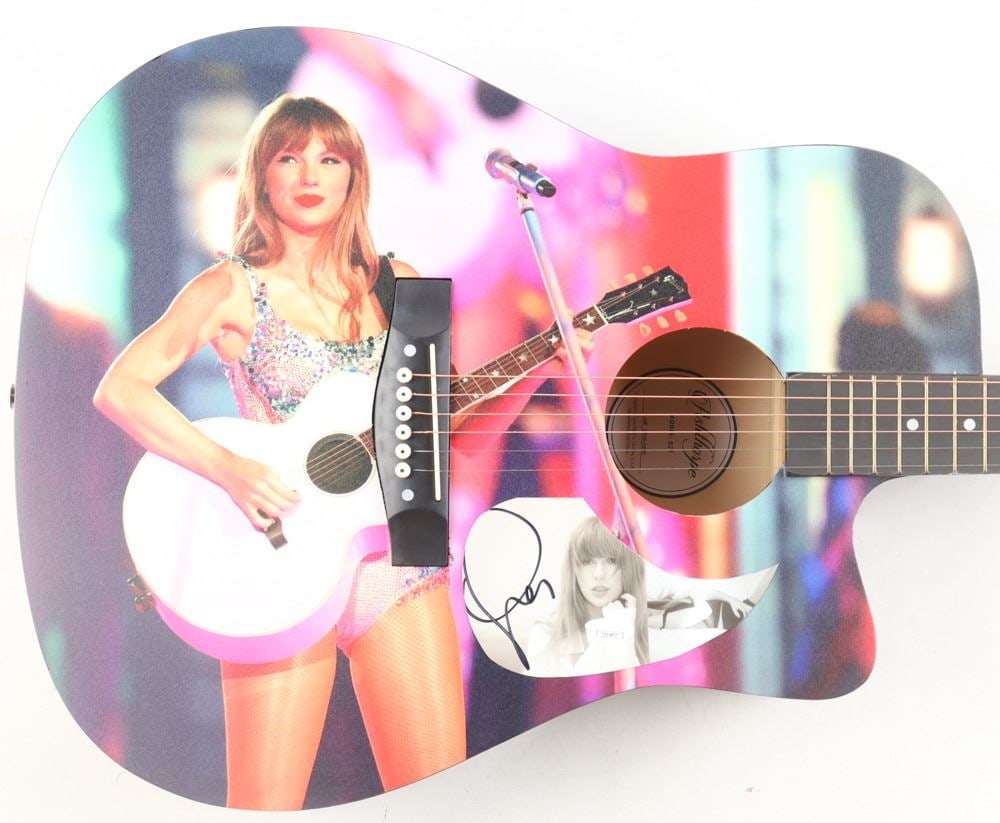 TAYLOR SWIFT SIGNED ACOUSTIC GUITAR - JSA COA: Prices are in Canadian dollars