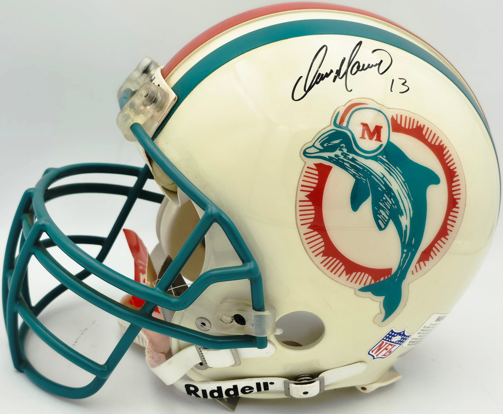 VINTAGE DAN MARINO SIGNED MIAMI DOLPHINS FULL SIZE HELMET (BECKETT COA) (1 of 3)