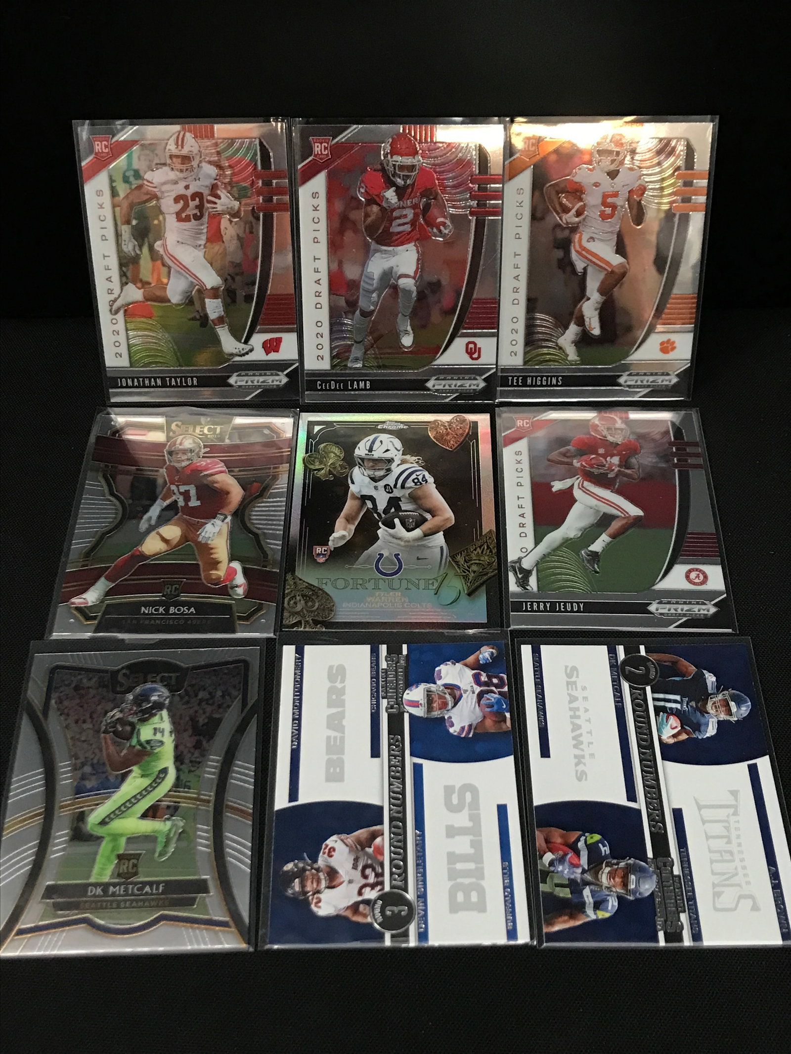 LOT OF 9 NFL FOOTBALL STAR ROOKIE CARDS: Prices are in Canadian dollars