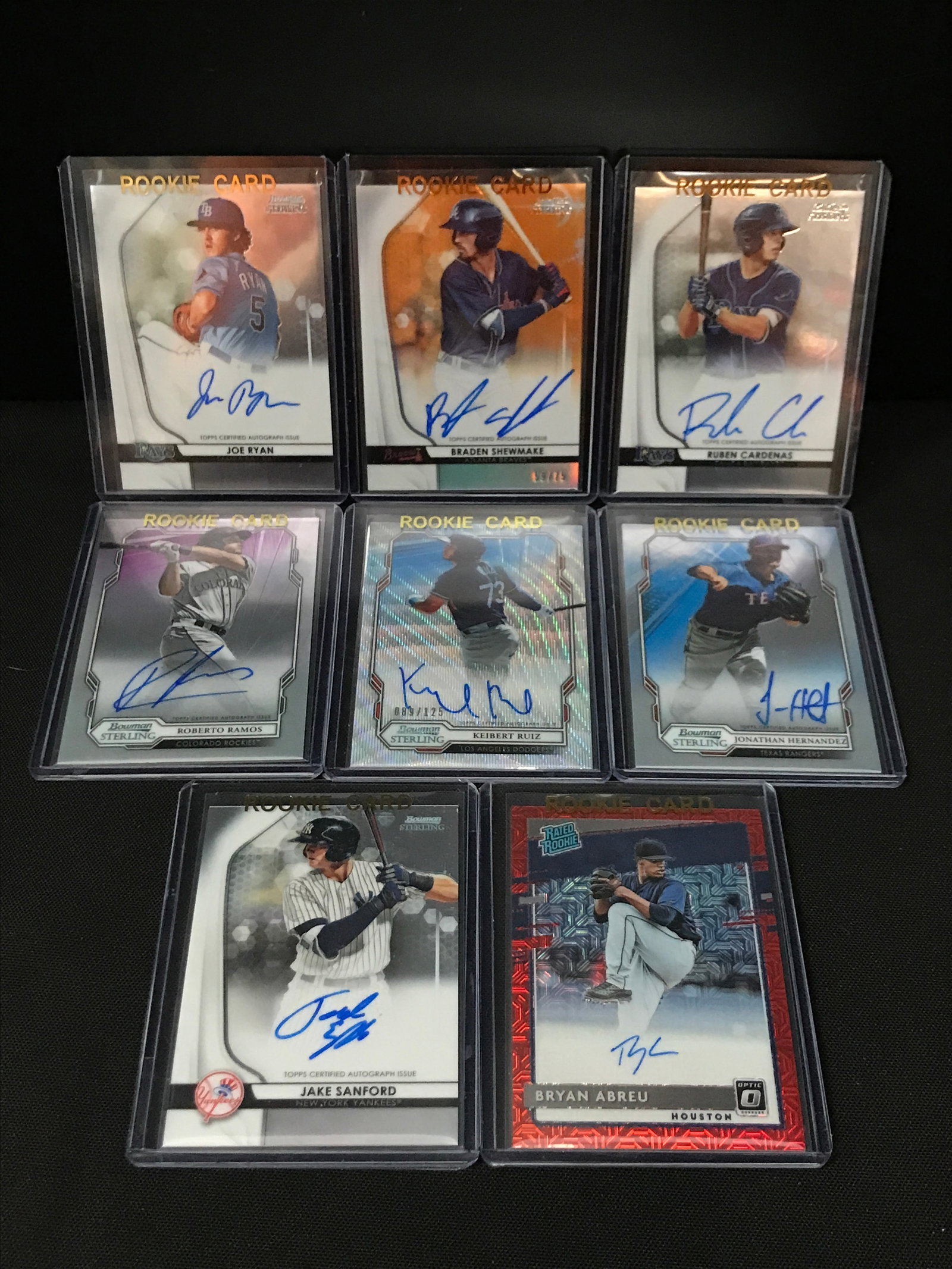 LOT OF 8 SIGNED BASEBALL TRADING CARDS (1 of 1)