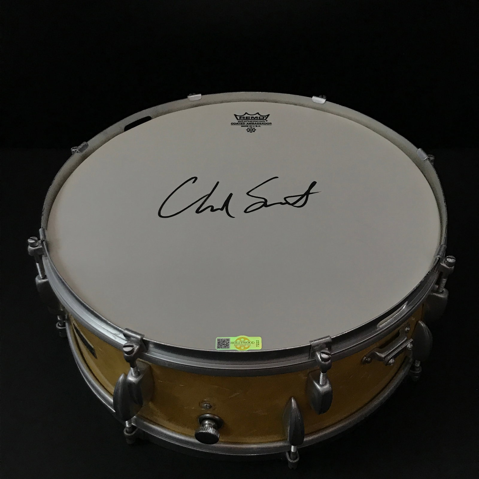 CHAD SMITH SIGNED DRUM - HOLLYWOOD COA: Prices are in Canadian dollars