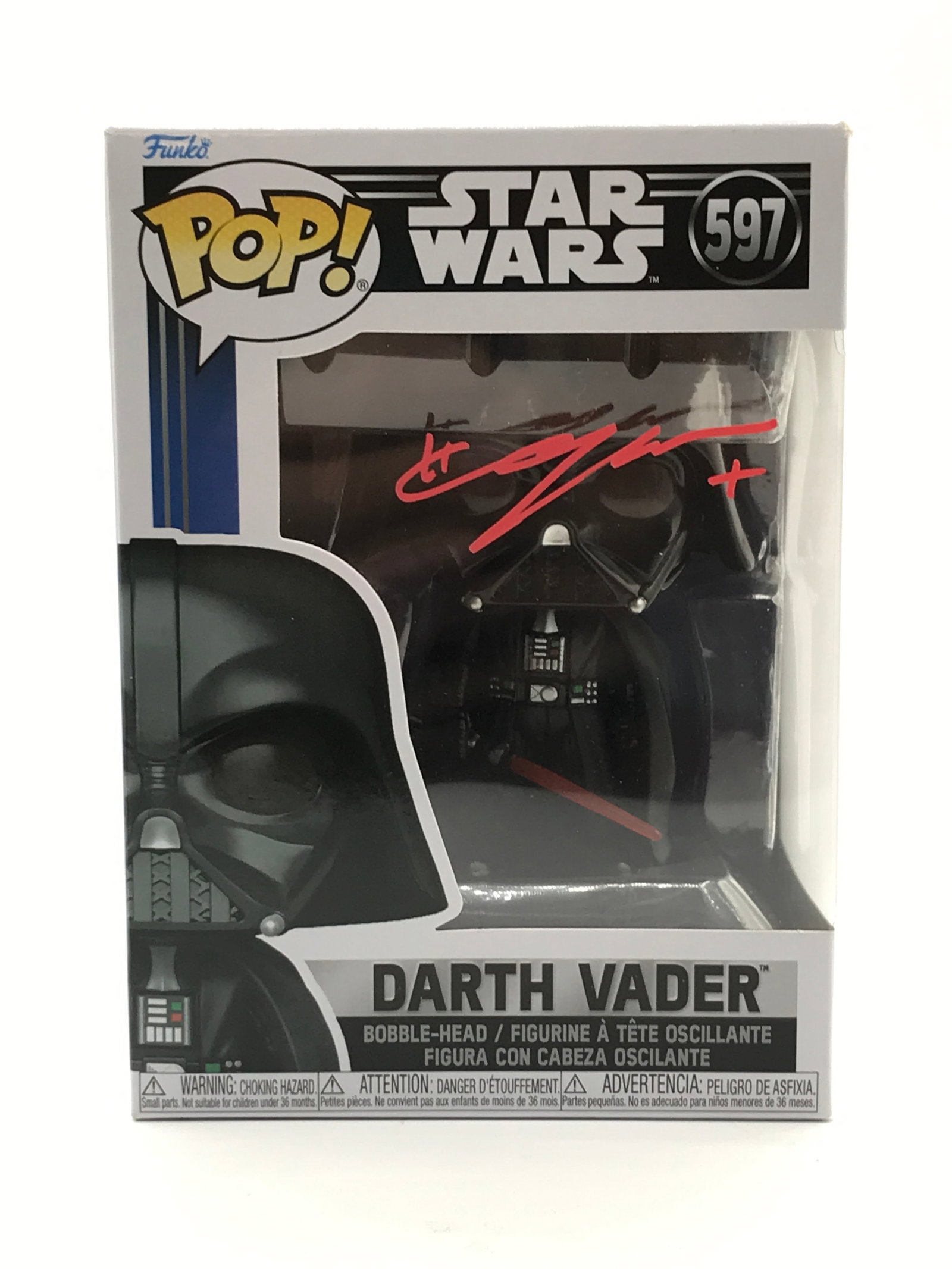 HAYDEN CHRISTENSEN SIGNED DARTH VADER STAR WARS FUNKO POP - WWOC COA (1 of 2)