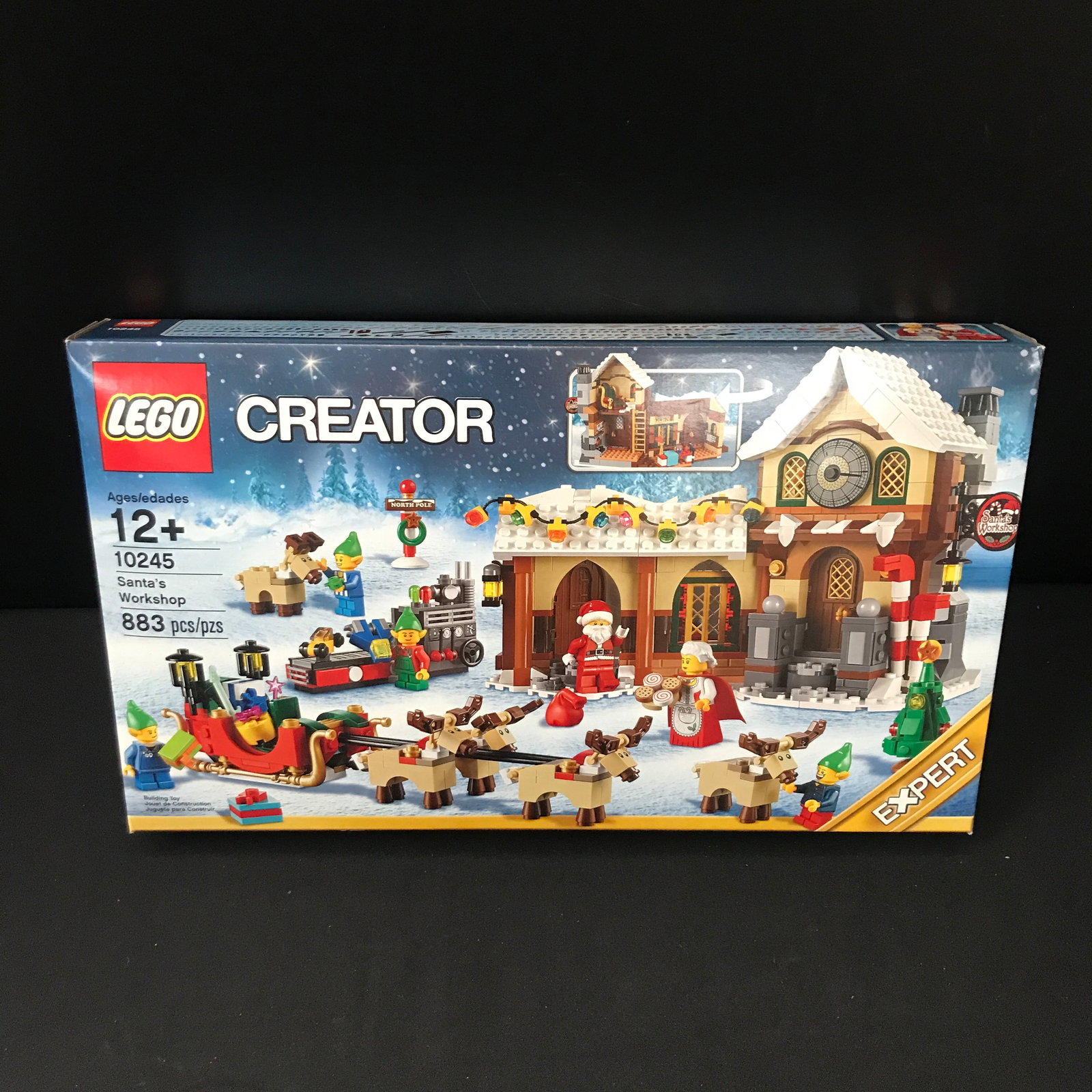 LEGO CREATOR #10245 SANTA'S WORKSHOP IN ORIGINAL PACKAGING: THIS LEGO SET HAS BEEN SET UP FOR DISPLAY. COMPLETE WITH INSTRUCTIONS BUT NOT SEALED Prices are in Canadian dollars