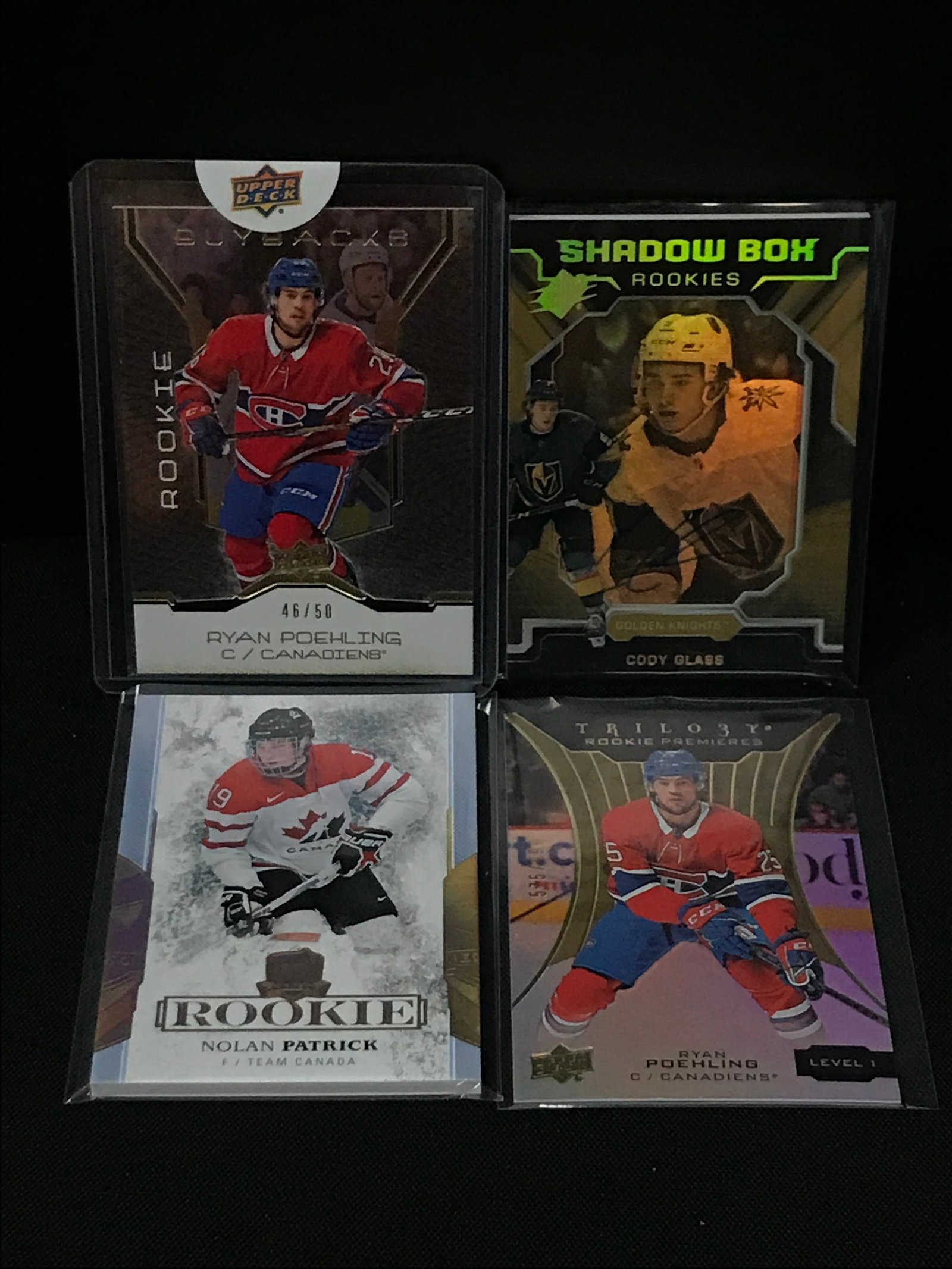 LOT OF 4 HOCKEY TRADING CARDS - INCLUDING NOLAN PATRICK ROOKIE: Prices are in Canadian dollars