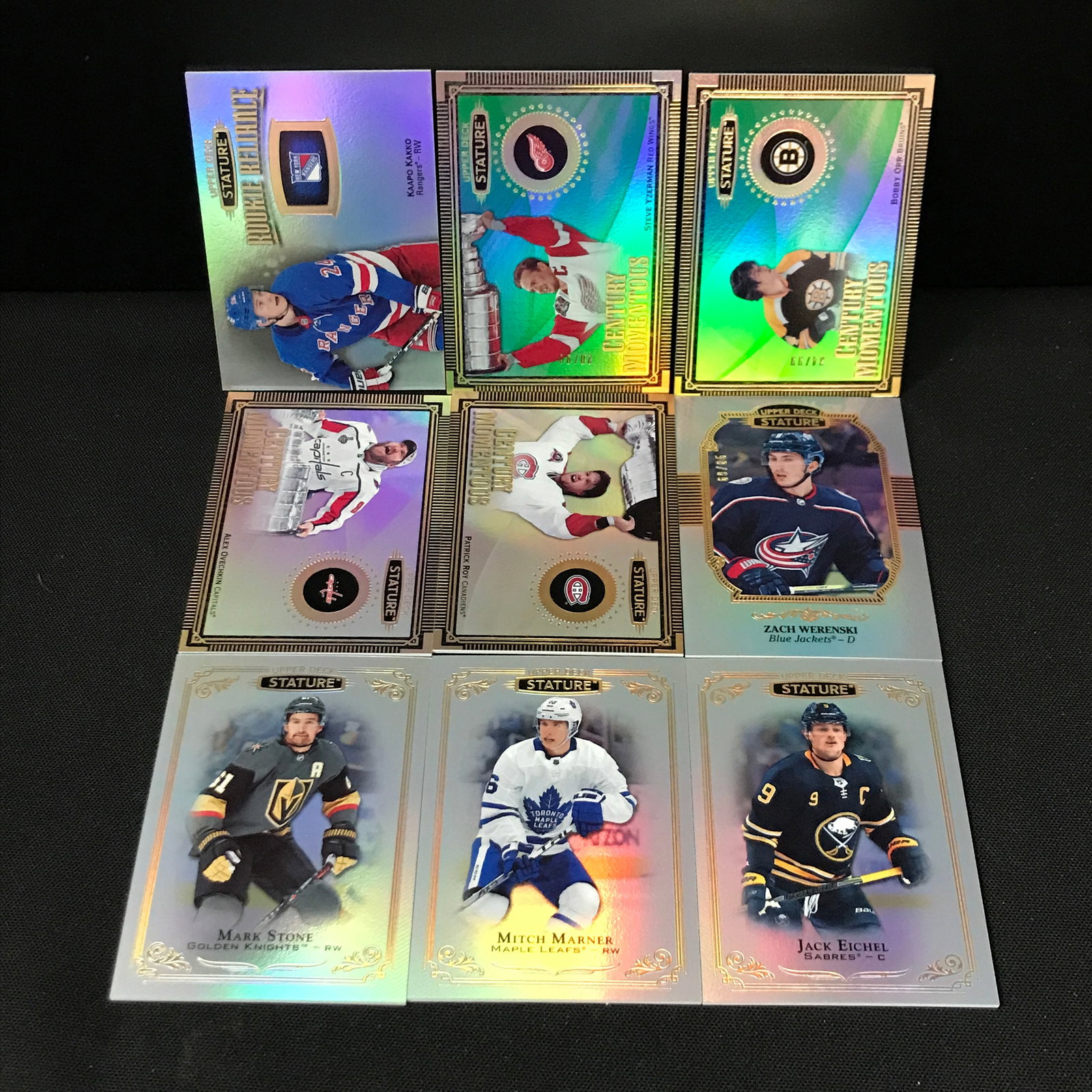 LOT OF 9 UPPER DECK STATURE HOCKEY TRADING CARDS: Prices are in Canadian dollars