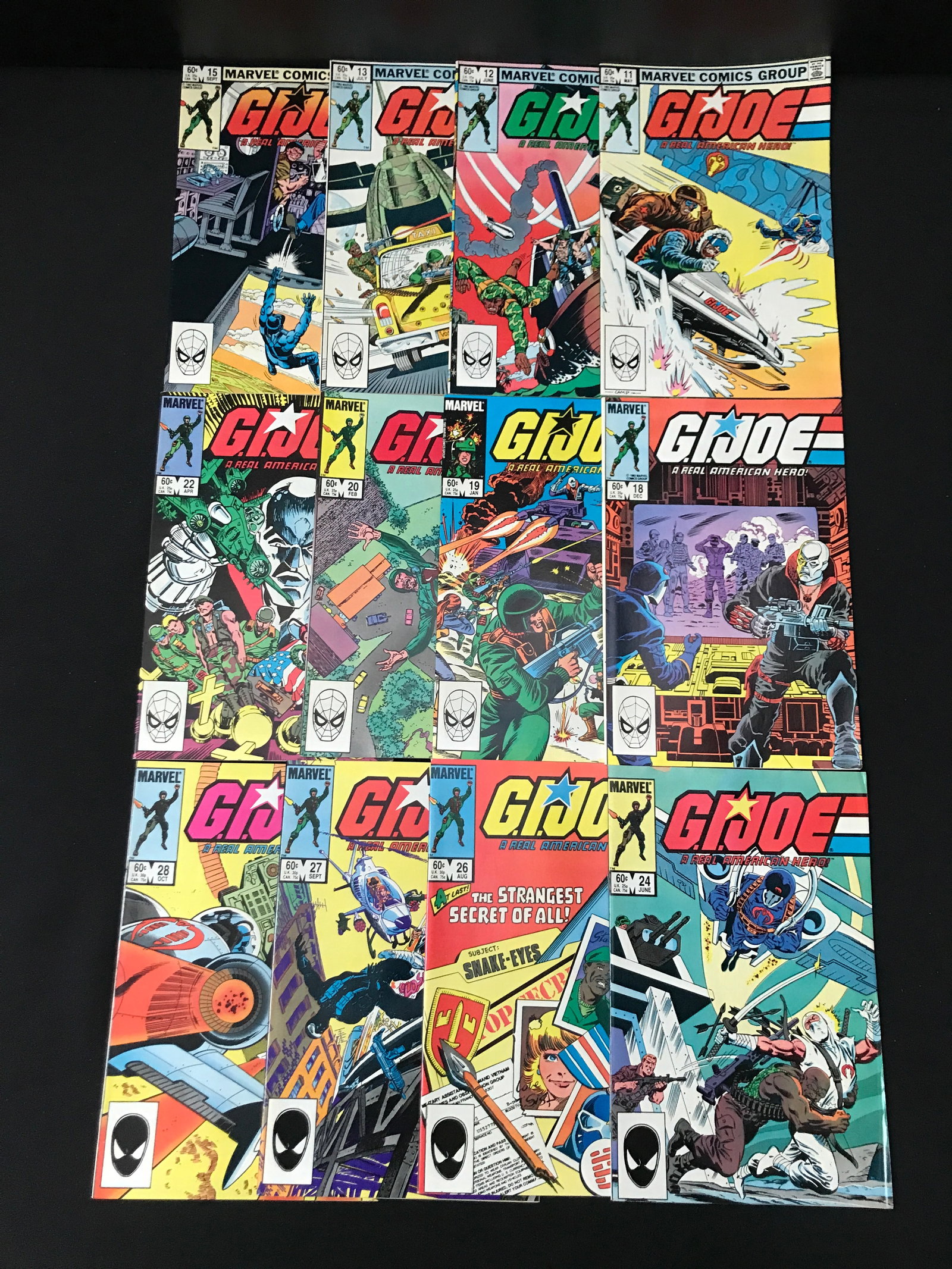LOT OF 12 G.I. JOE COMICS - MARVEL COMICS: Prices are in Canadian dollars