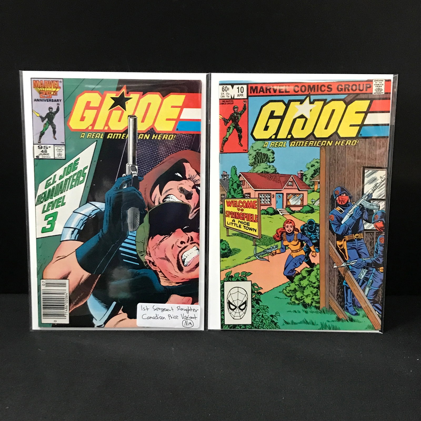 LOT OF 2 G.I. JOE COMICS - MARVEL COMICS: Prices are in Canadian dollars