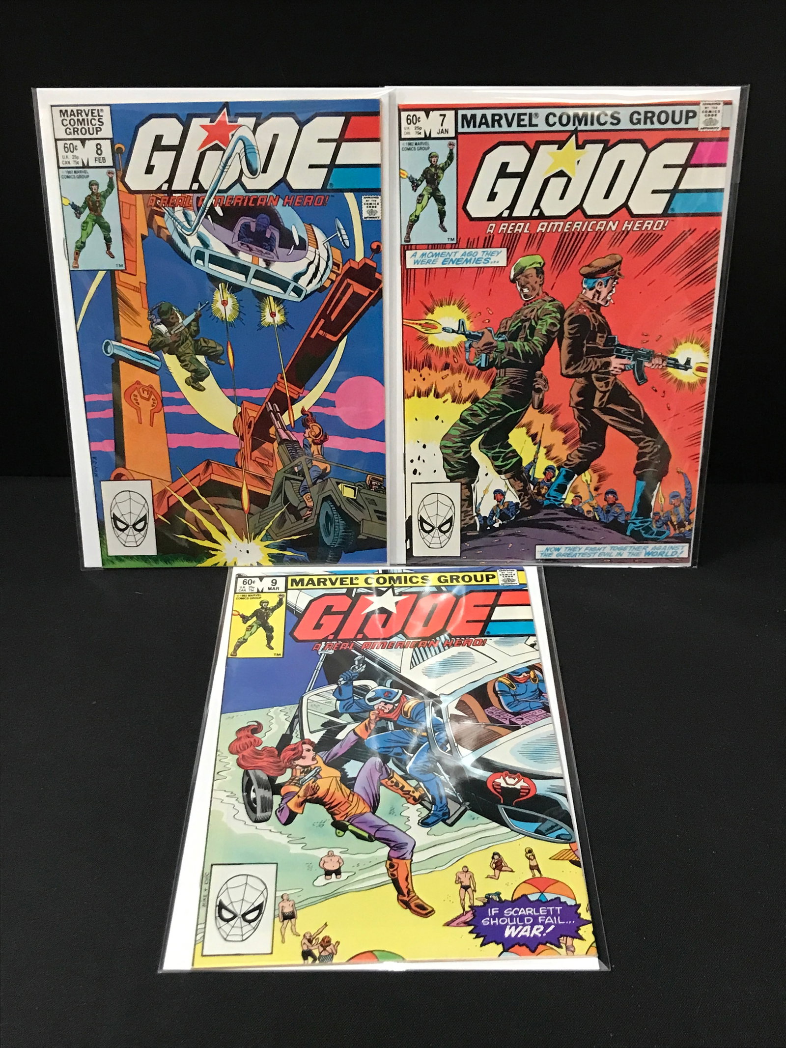 LOT OF 3 G.I. JOE COMICS #7 - #9 - MARVEL COMICS: Prices are in Canadian dollars