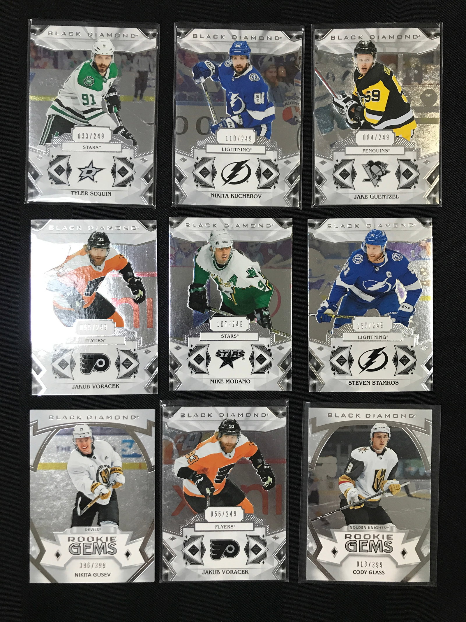LOT OF 9 UPPER DECK BLACK DIAMOND HOCKEY TRADING CARDS /249: Prices are in Canadian dollars
