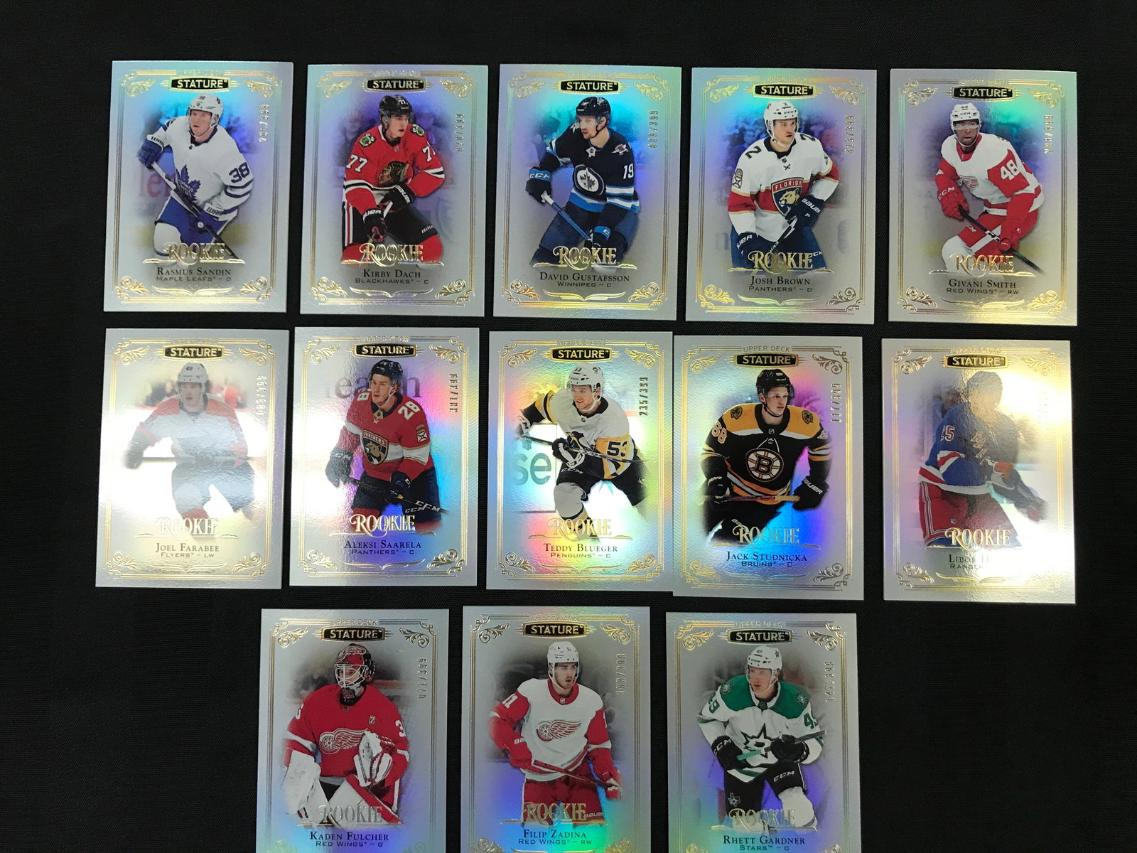 LOT OF 13 UPPER DECK STATURE ROOKIE HOCKEY TRADING CARDS: Prices are in Canadian dollars
