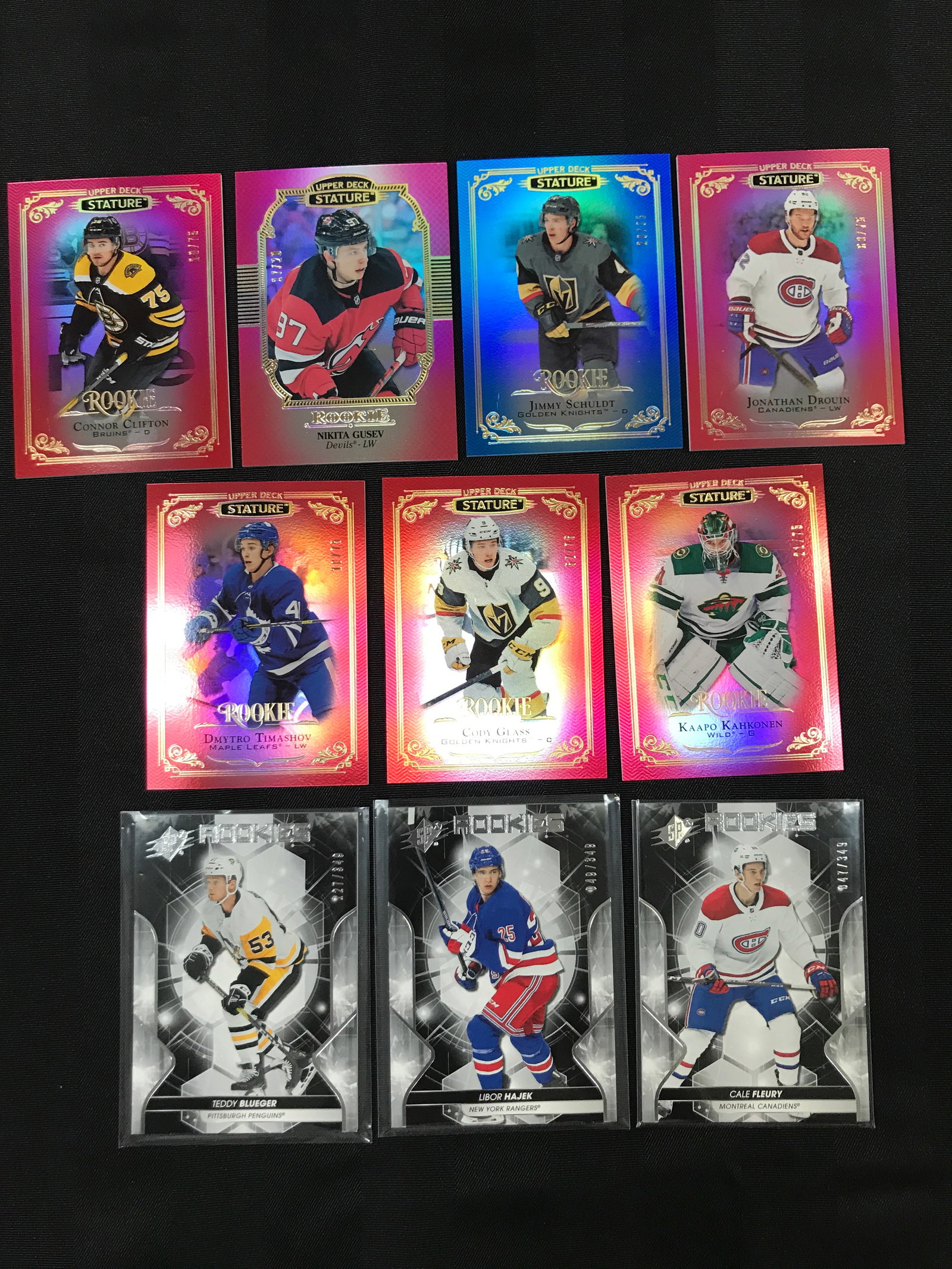 LOT OF 10 UPPER DECK STATURE ROOKIE HOCKEY TRADING CARDS: Prices are in Canadian dollars