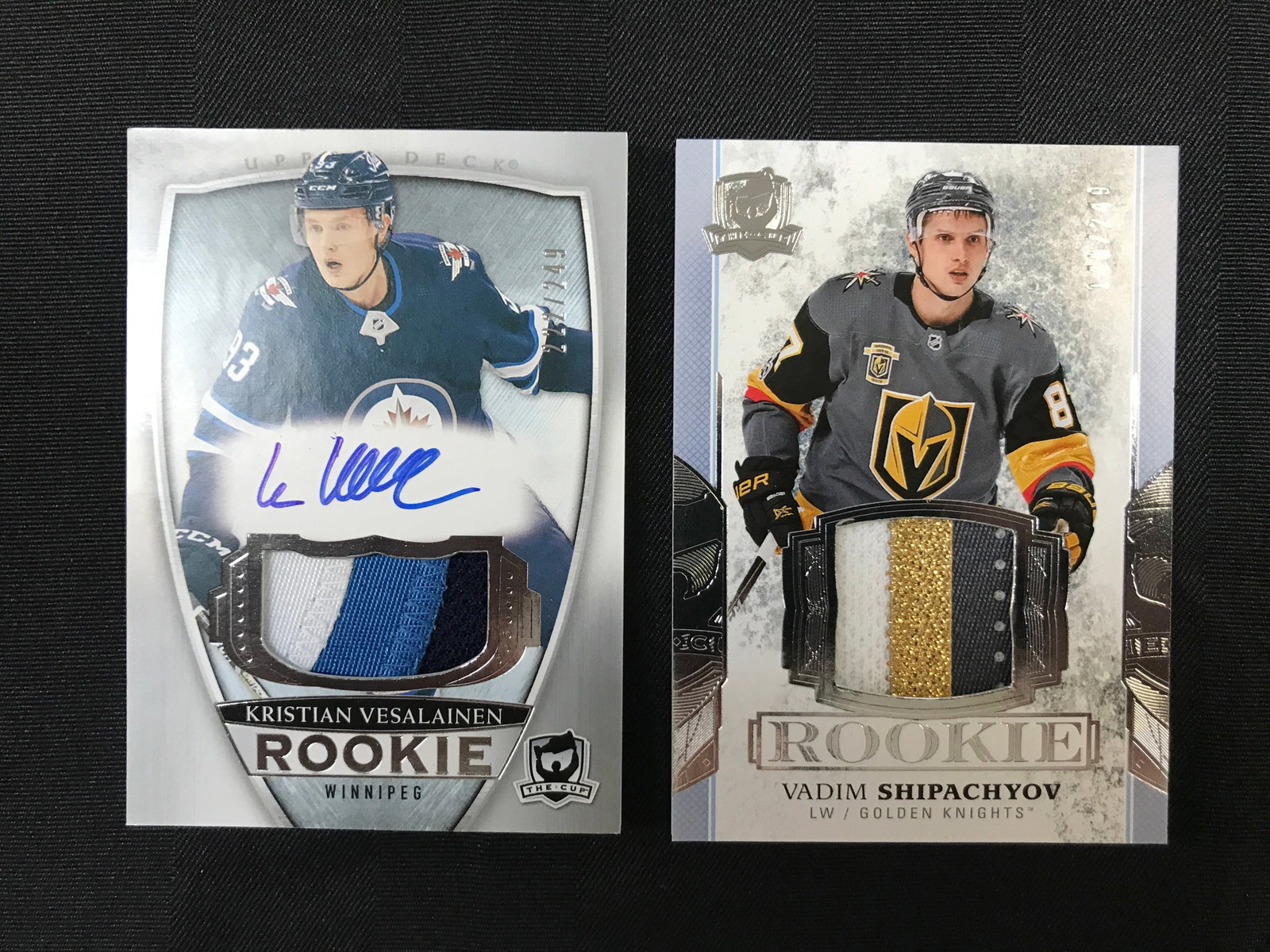 LOT OF UPPER DECK THE CUP ROOKIE PATCH CARDS - INCLUDING 1 SIGNED 222/249: Prices are in Canadian dollars