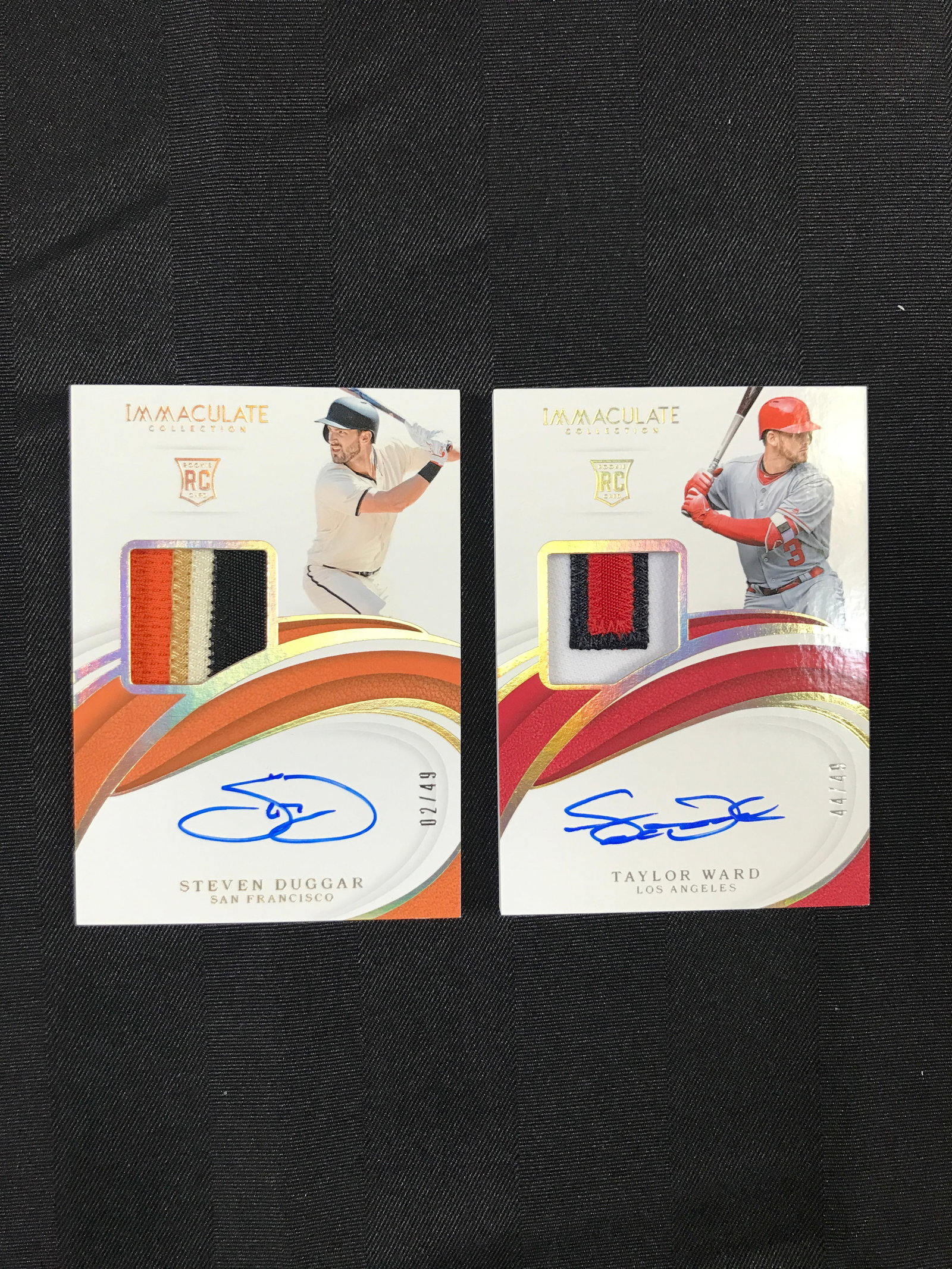 LOT OF 2 2019 IMMACULATE COLLECTION BASEBALL SIGNED PATCH ROOKIE TRADING CARDS /49: Prices are in Canadian dollars