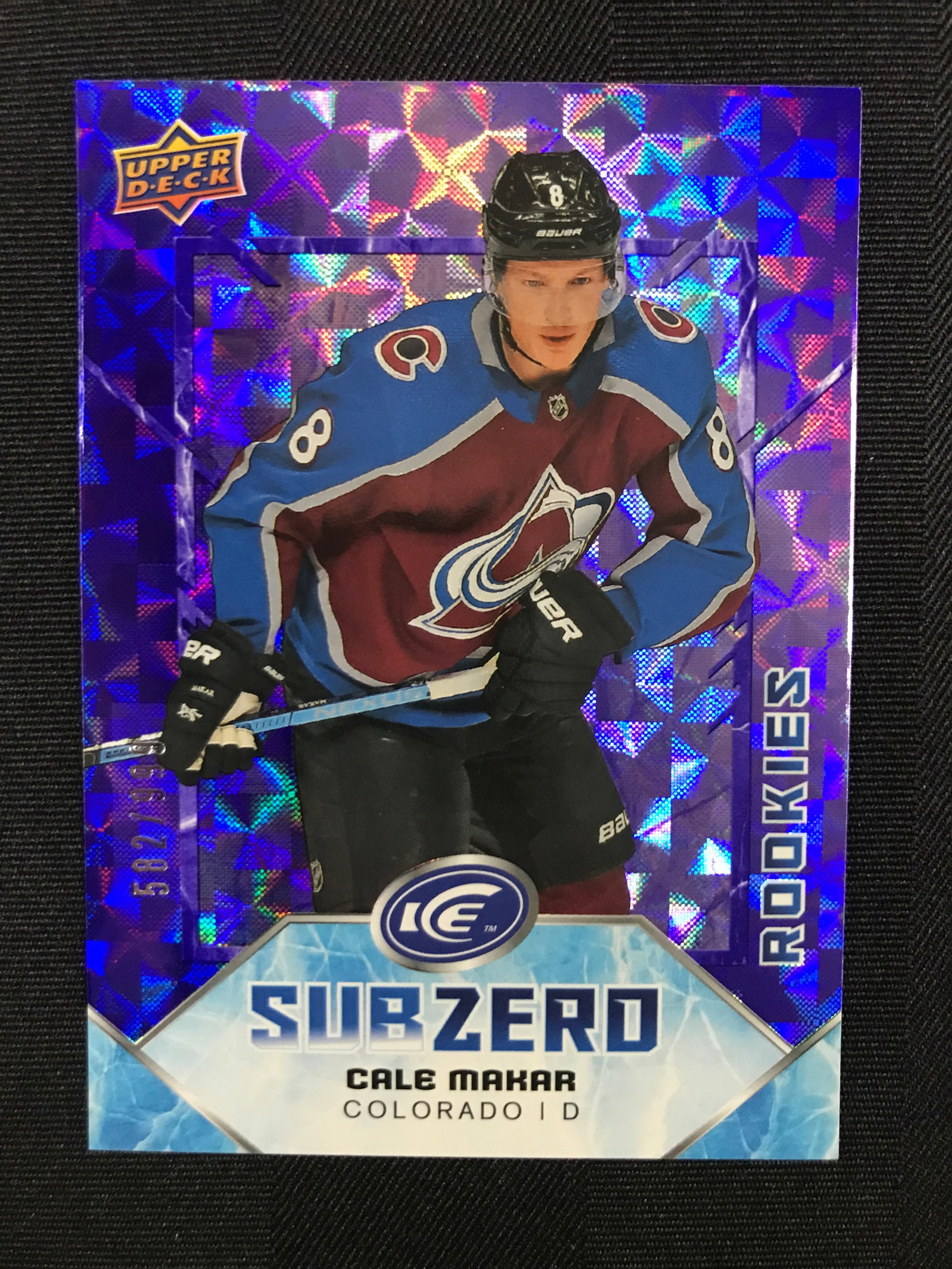 2019-20 UPPER DECK ICE HOCKEY CALE MAKAR SUB ZERO ROOKIES 582/999: Prices are in Canadian dollars
