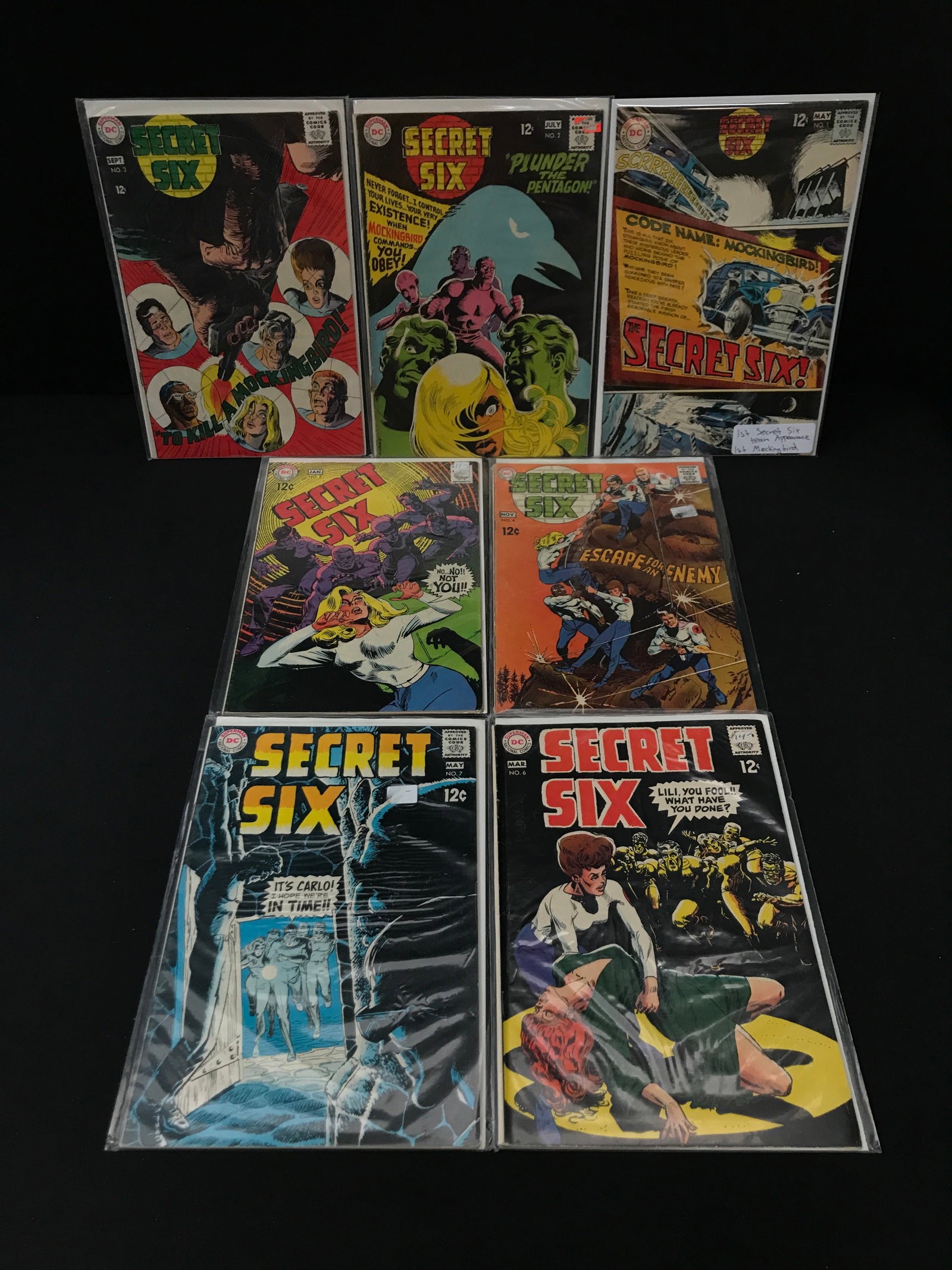 LOT OF 7 SECRET SIX COMICS INCLUDING #1 - DC COMICS: Prices are in Canadian dollars