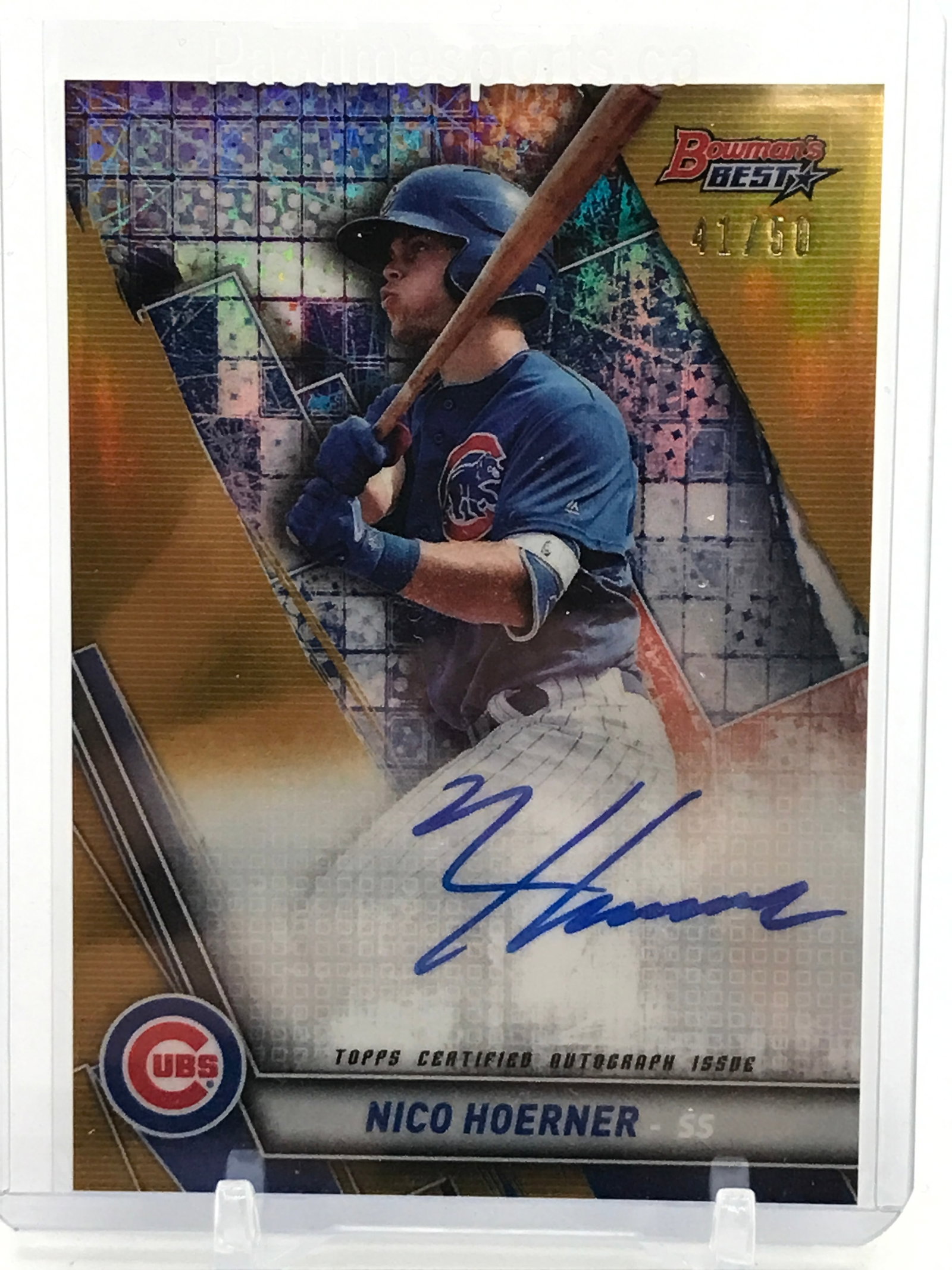 2019 TOPPS BOWMAN BEST NICO HOERNER GOLD AUTO 41/50: Prices are in Canadian dollars