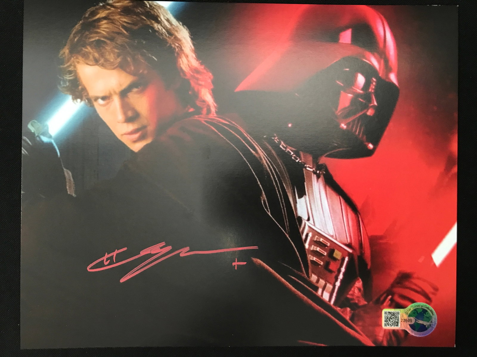 HAYDEN CHRISTENSEN SIGNED DARTH VADER STAR WARS 8X10 - WWOC COA: Prices are in Canadian dollars