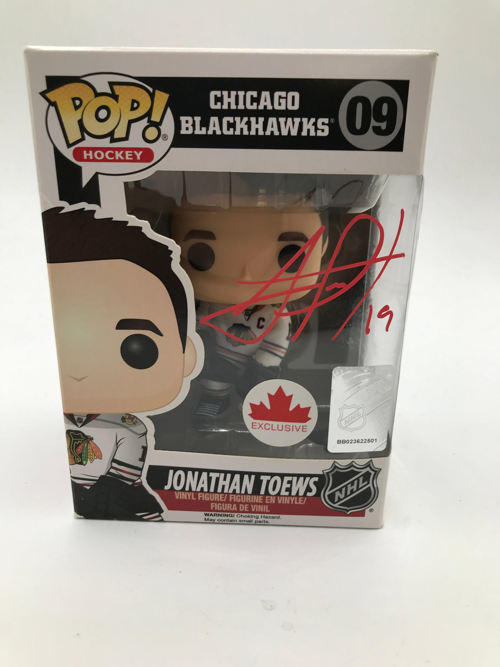 JOHNATHAN TOEWS SIGNED FUNKO POP (ACE COA): Prices are in Canadian dollars