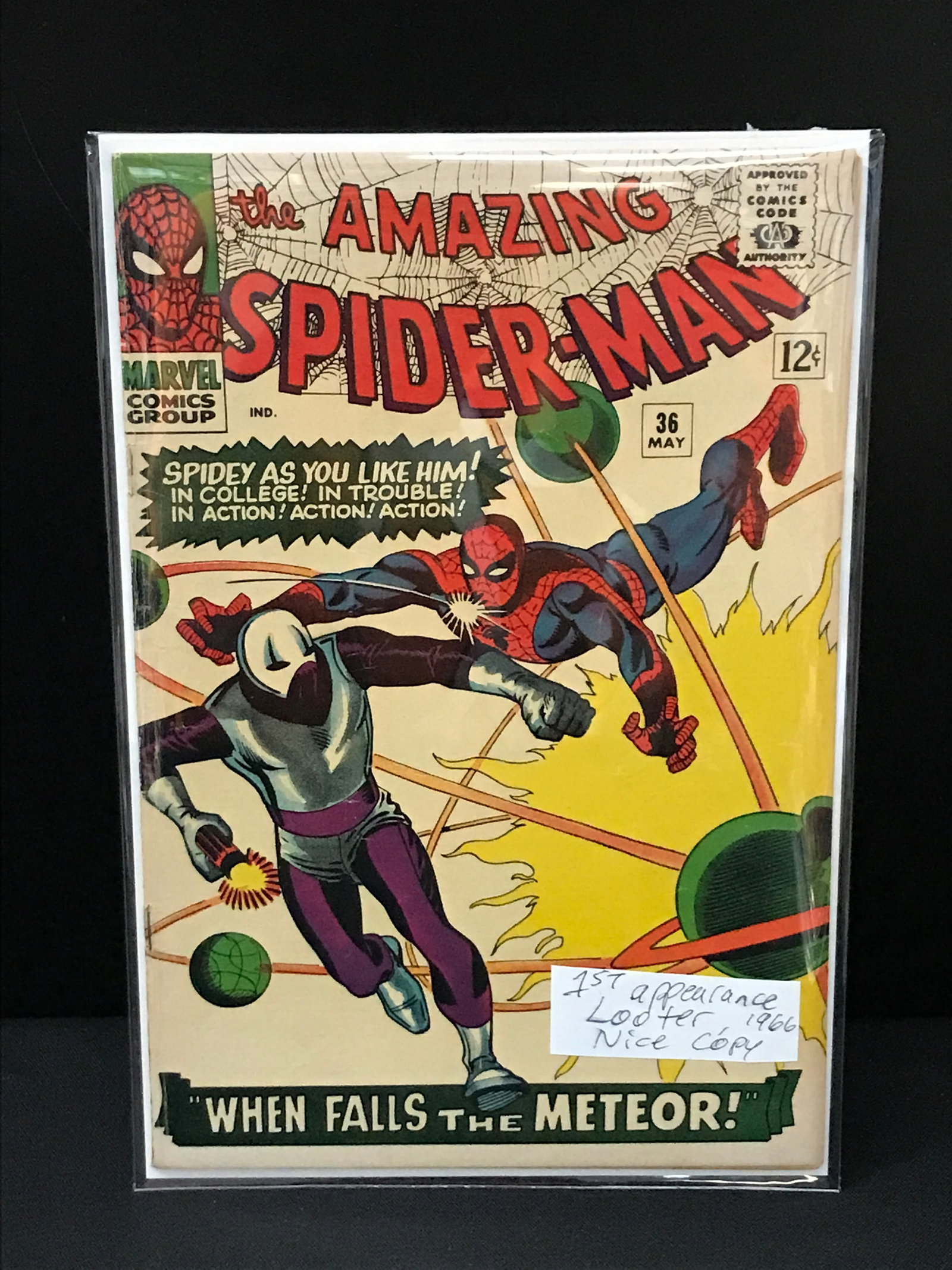 THE AMAZING SPIDERMAN #36 (1966) 1ST APP OF THE LOOTER - MARVEL COMICS: Prices are in Canadian dollars