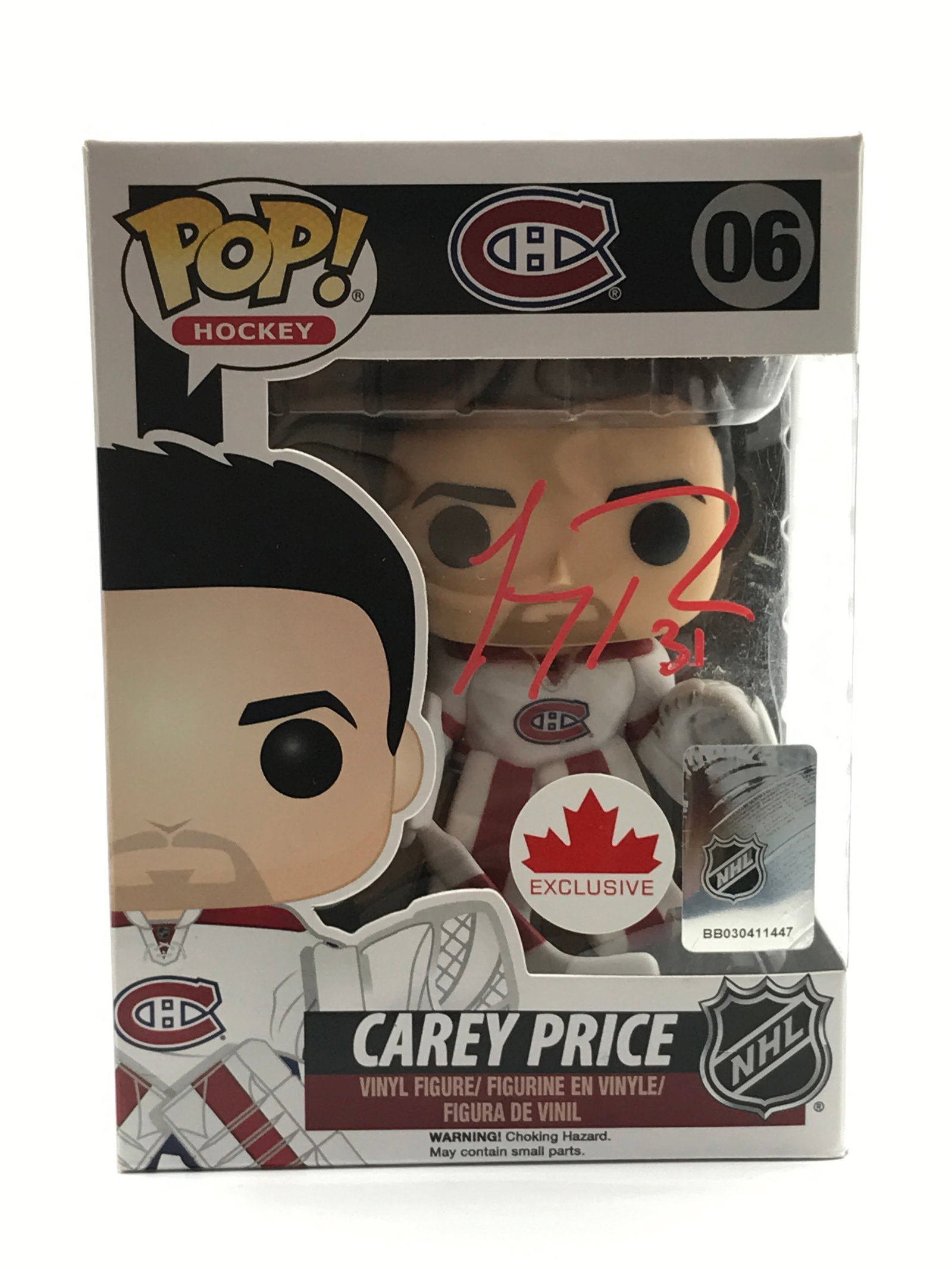 CAREY PRICE SIGNED FUNKO POP - ACE COA: Prices are in Canadian dollars