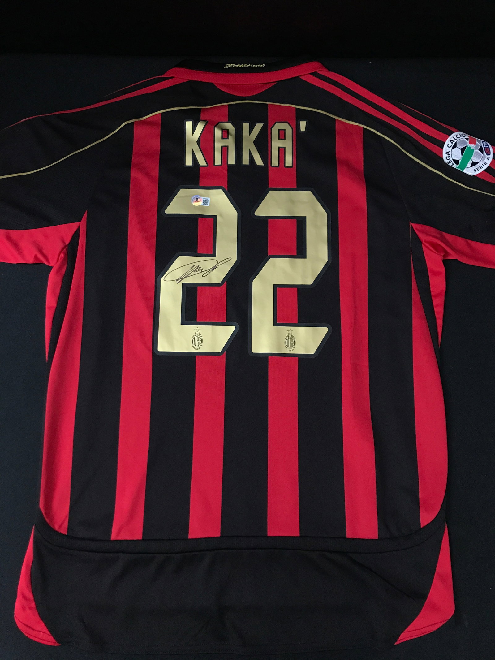 KAKA SIGNED AC MILAN SOCCER JERSEY - BECKETT COA: Prices are in Canadian dollars