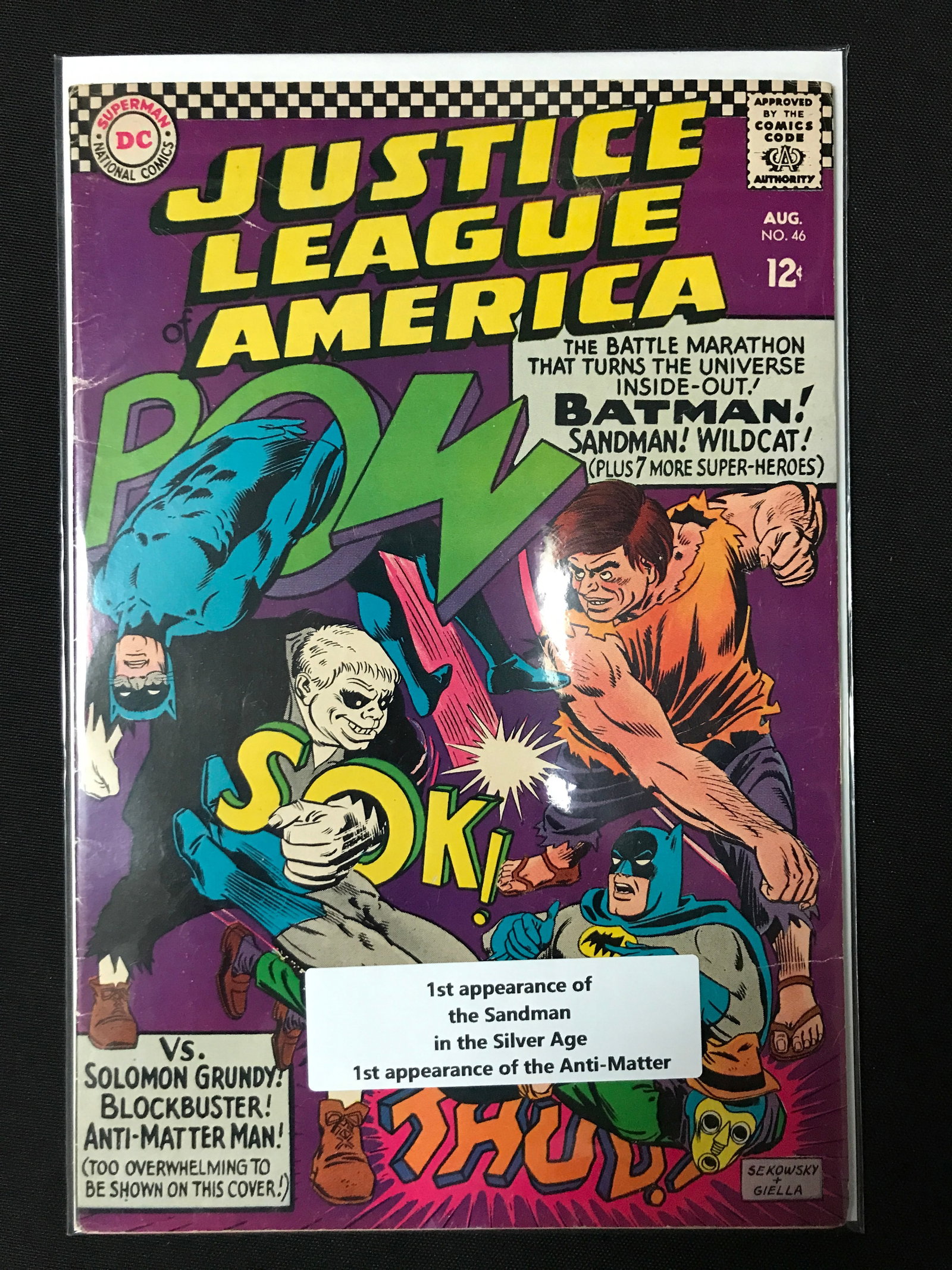 DC COMICS JUSTICE LEAGUE OF AMERICA NO.46 (1ST APPEARANCE THE SANDMAN AND ANTI MATTER): Prices are in Canadian dollars