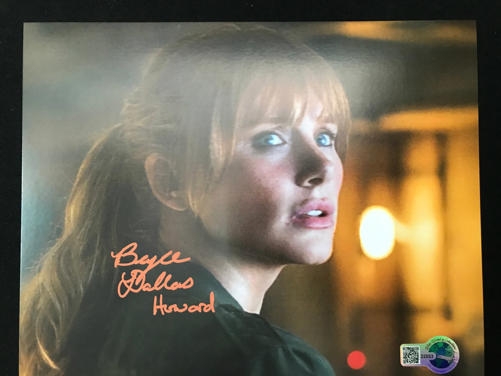 BRYCE DALLAS HOWARD SIGNED JURRASIC PARK 8X10 - WWOC COA: Prices are in Canadian dollars