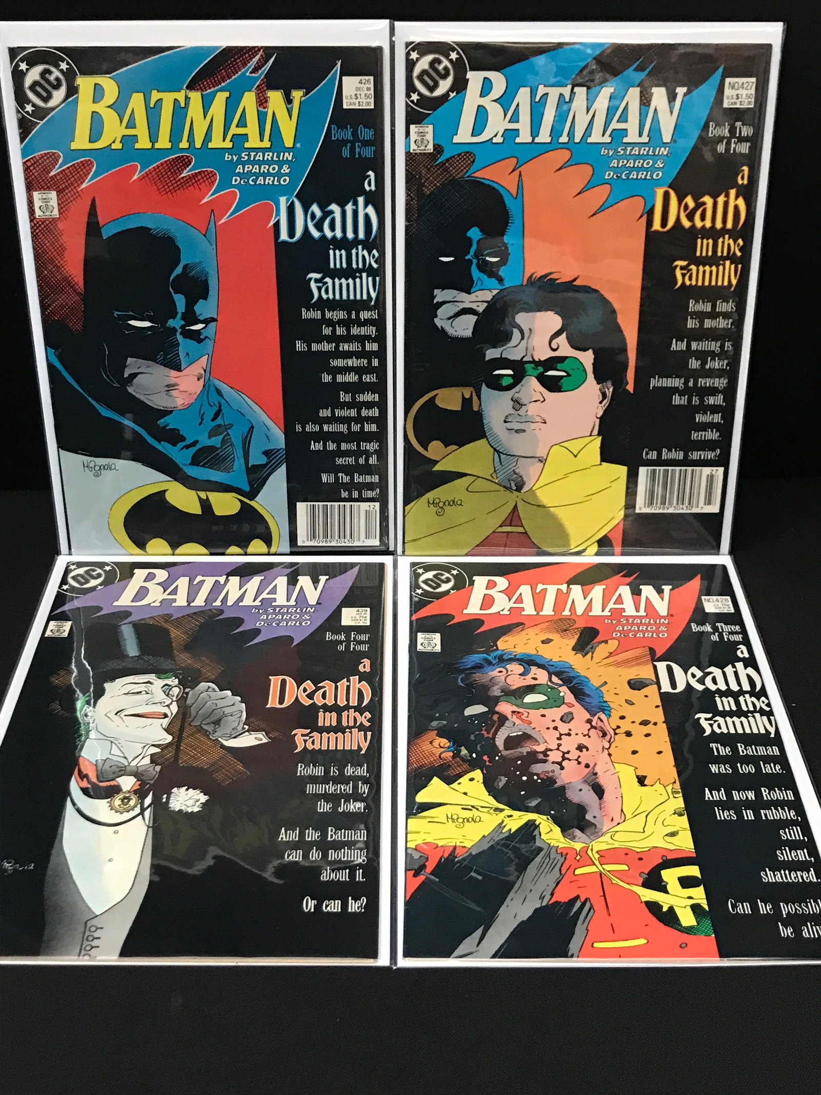 DC COMCIS BATMAN DEATH IN THE FAMILY 1-4 COMIC LOT: Prices are in Canadian dollars