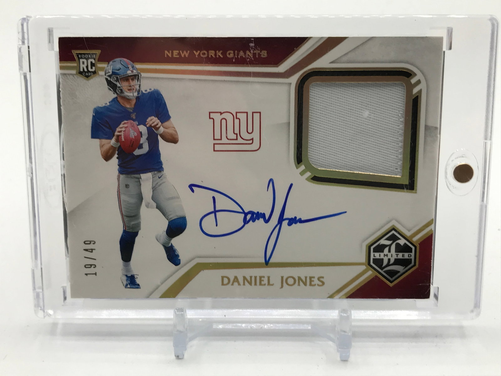 2019 PANINI LIMITED DANIEL JONESS ROOKIE PATCH AUTO 19/49: Prices are in Canadian dollars