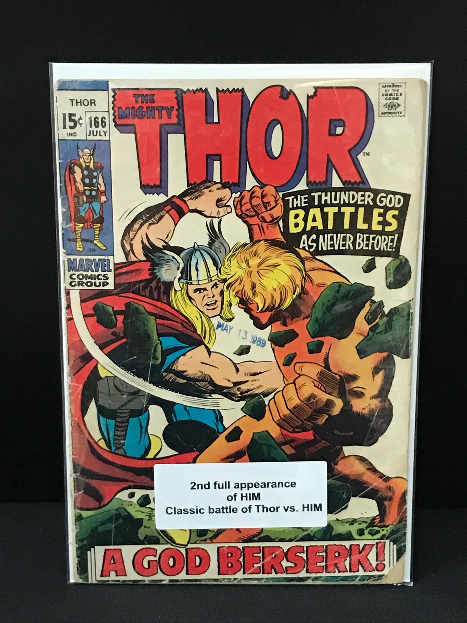THE MIGHTY THOR #166 2ND APP OF HIM - MARVEL COMICS (1 of 1)
