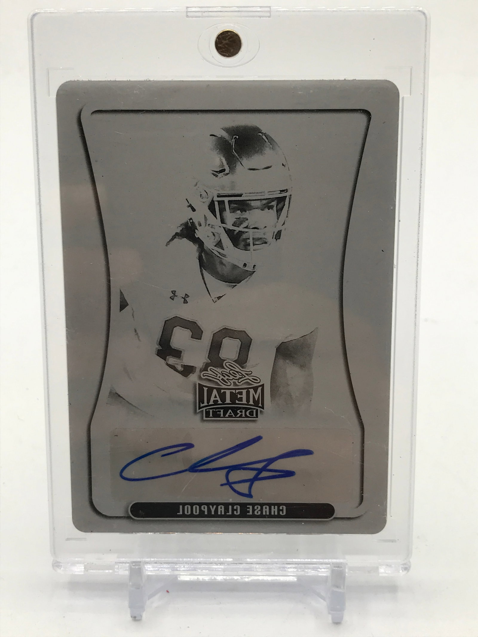 2020 LEAF METAL DRAFT CHASE CLAYPOOL SIGNED 1 OF 1 PRINTING PLATE: Prices are in Canadian dollars